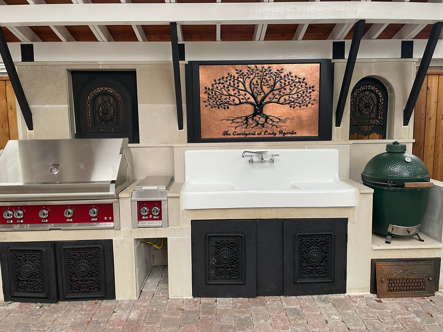 Copper & Black Tree With Roots Backsplash | Handmade Bold Copper Kitchen Backsplash Panel - Natuross