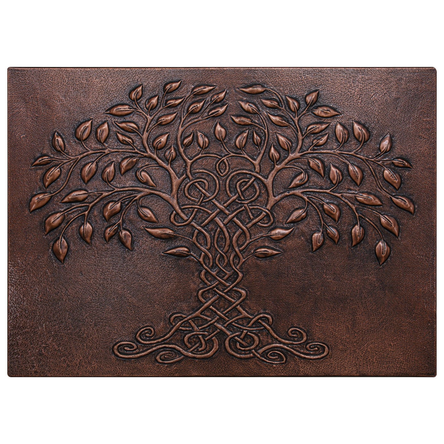 Tree of Life Copper Backsplash – Brown Patina | Handmade Celtic Inspired Kitchen Wall Tile - Natuross