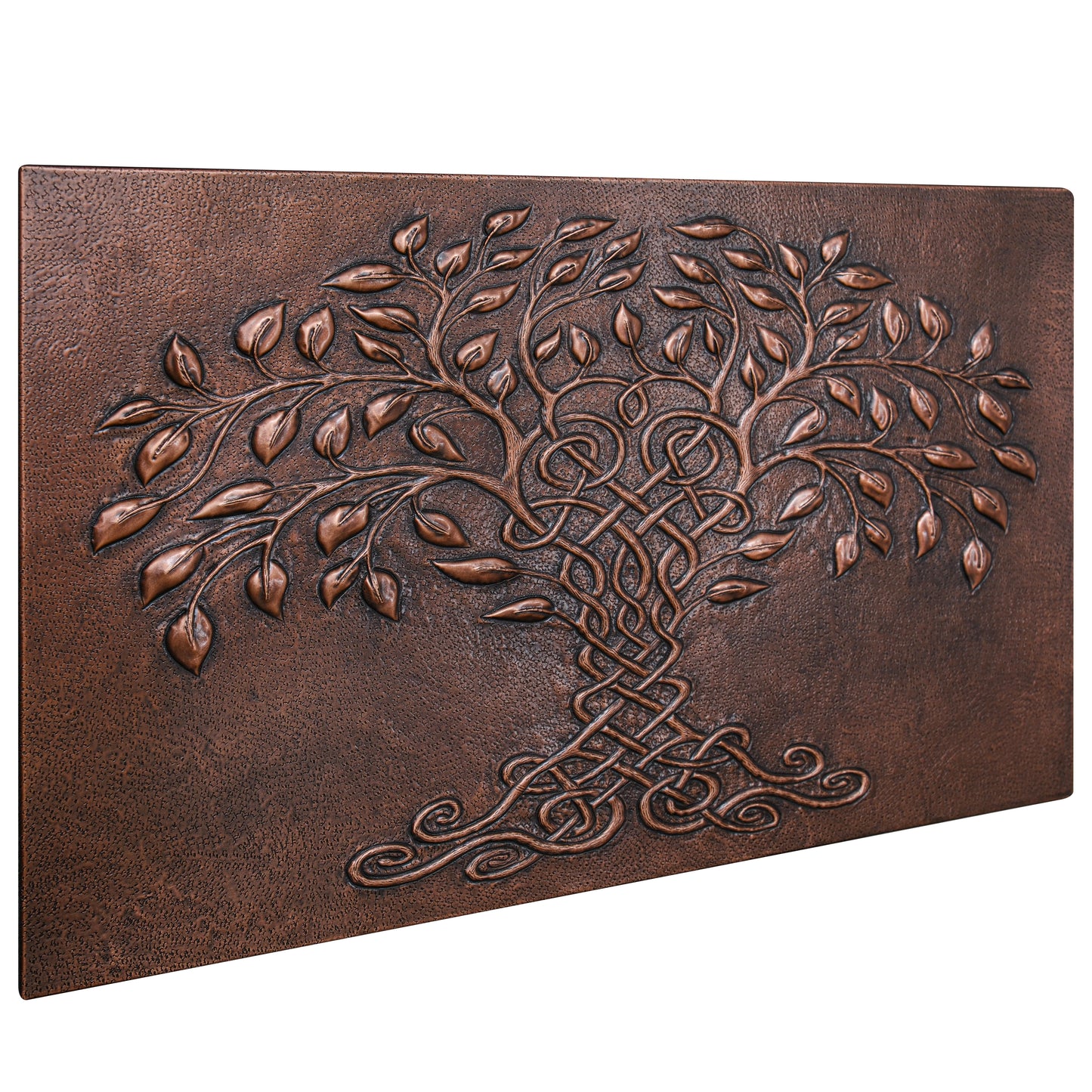 Tree of Life Copper Backsplash – Brown Patina | Handmade Celtic Inspired Kitchen Wall Tile - Natuross