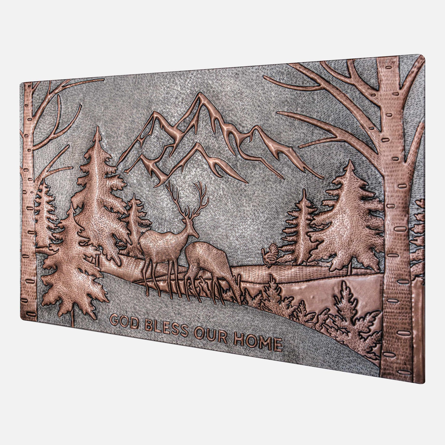 Rustic Elegance Copper Backsplash - Gray Wilderness Vista