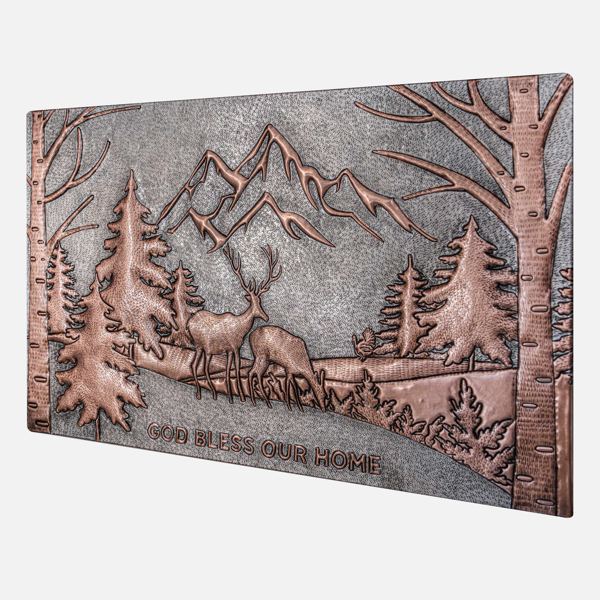 Rustic Elegance Copper Backsplash - Gray Wilderness Vista