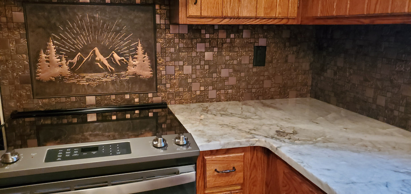 Brown Mountain Sunrise Copper Backsplash