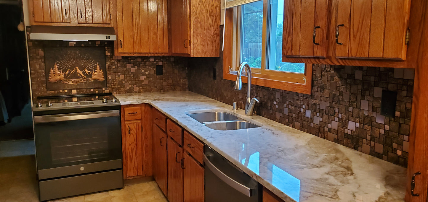 Brown Mountain Sunrise Copper Backsplash