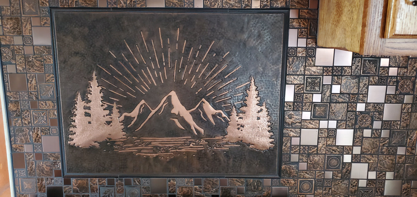 Brown Mountain Sunrise Copper Backsplash