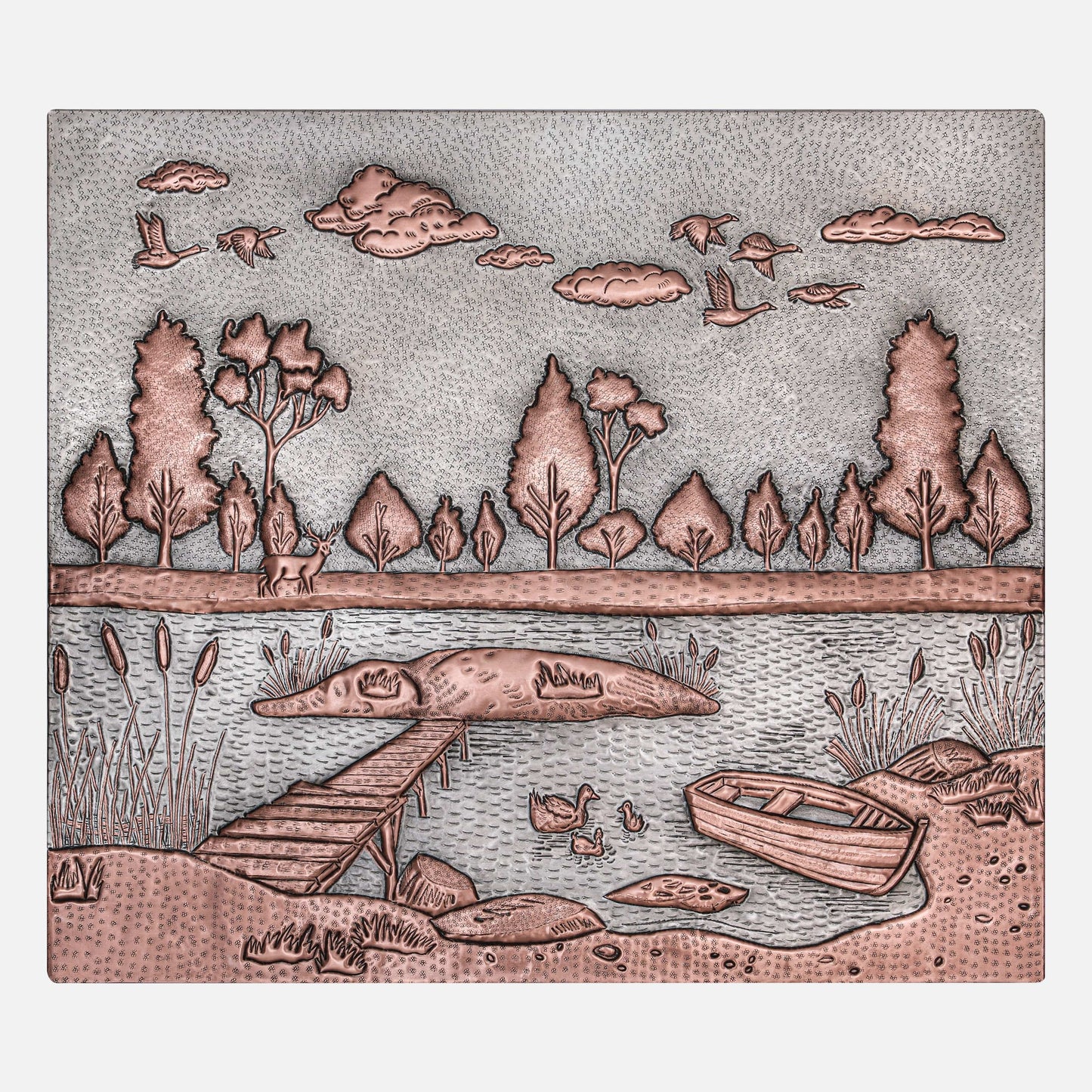 Lake Scene Copper Kitchen Backsplash Tile