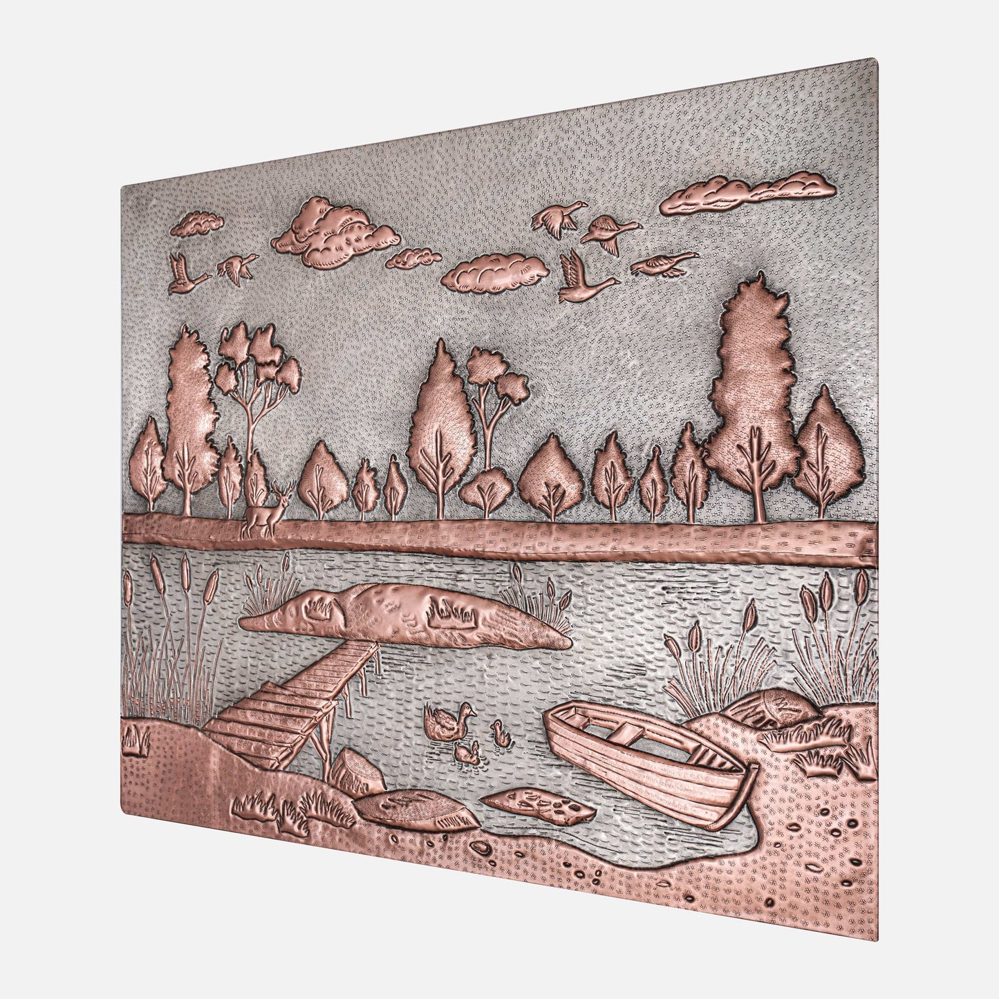 Lake Scene Copper Kitchen Backsplash Tile