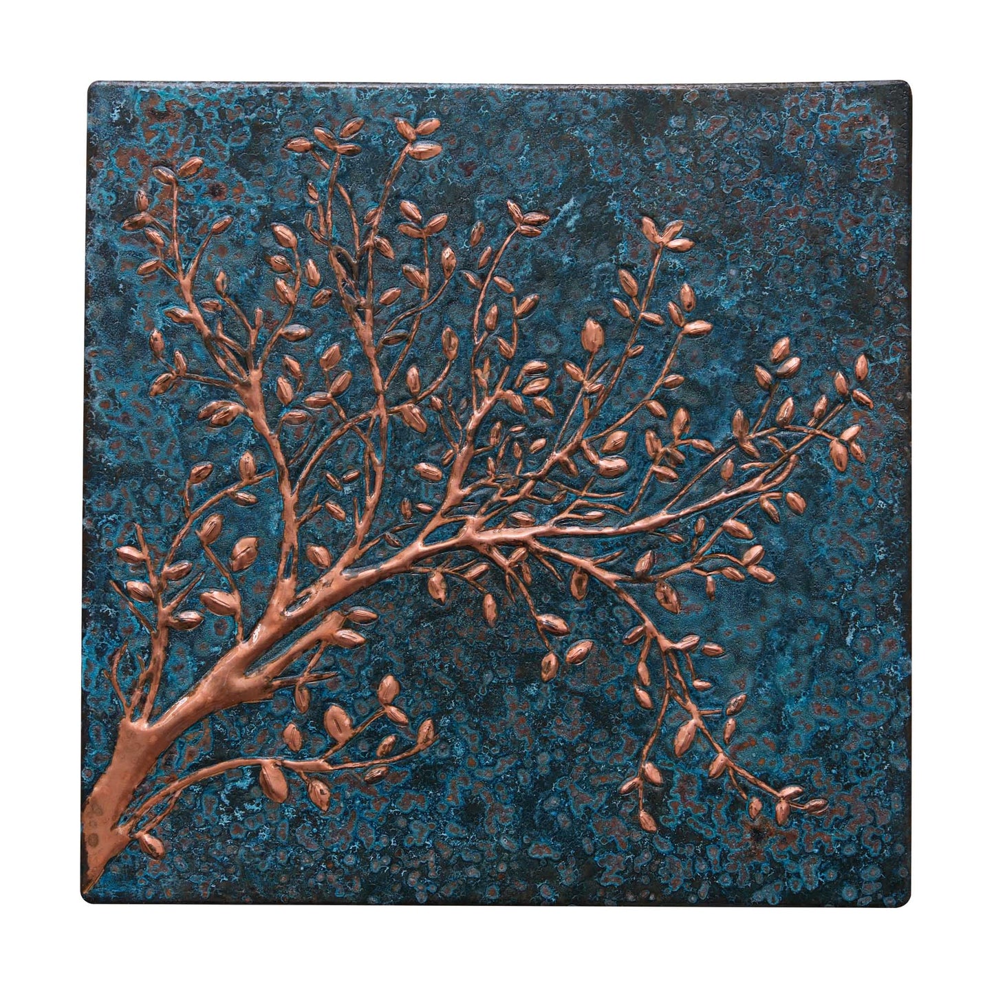 Blue Copper Tree Branches Backsplash | Artistic Handmade Copper Kitchen Backsplash Panel - Natuross