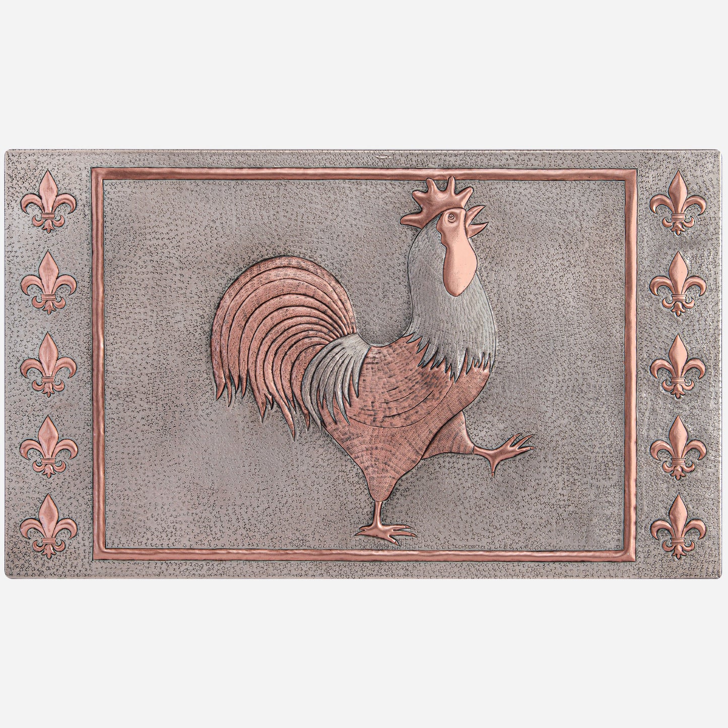 Rooster and Fleur de Lys Copper Kitchen Backsplash - Natuross