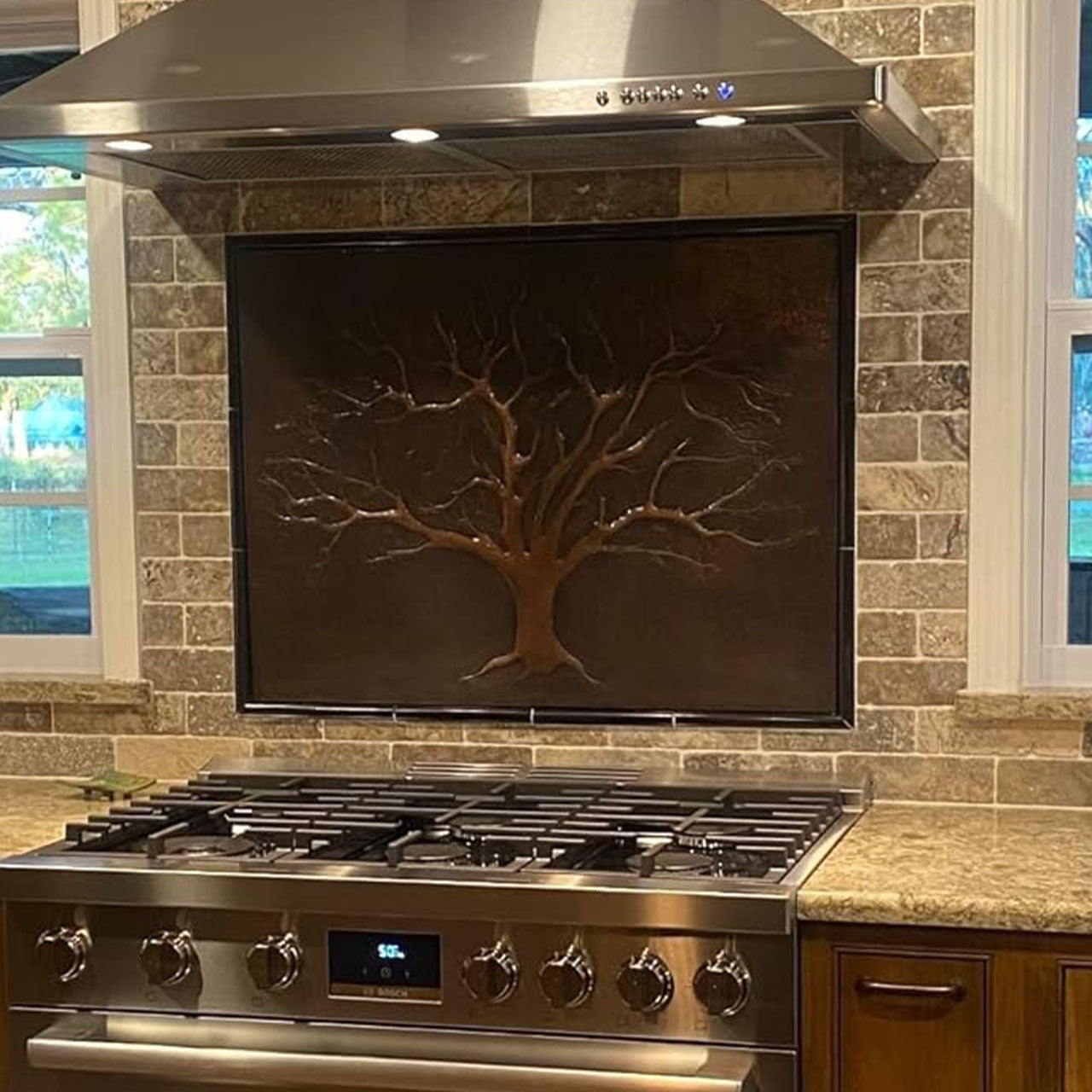 Eternal Tree Copper Backsplash in Brown - Natuross