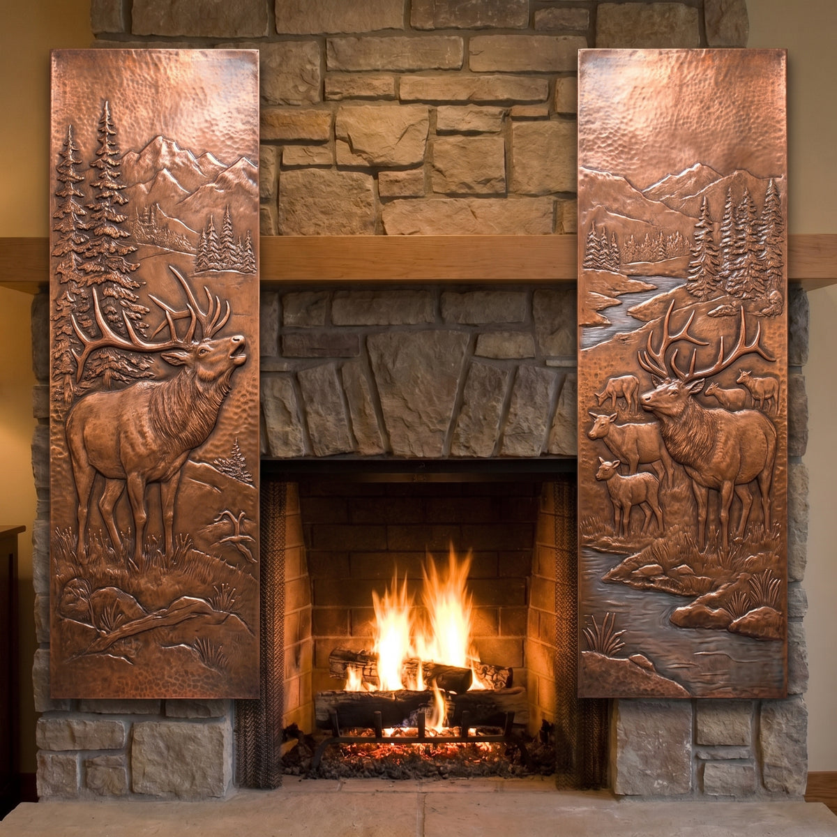 Elk Copper Panel Pair