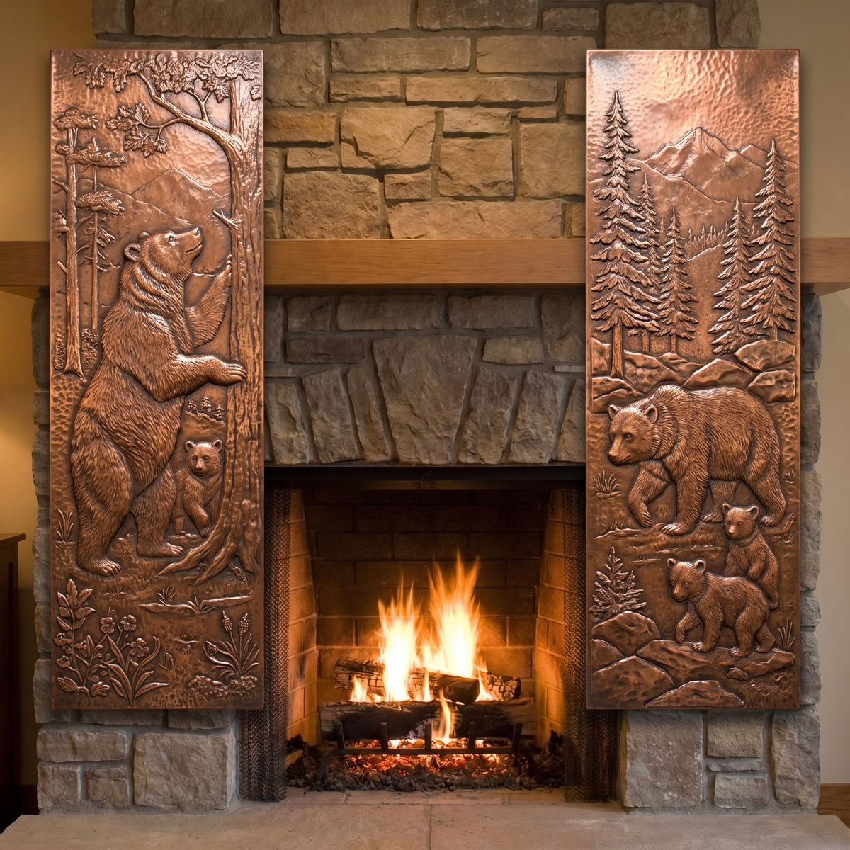 Bear Copper Panel Pair