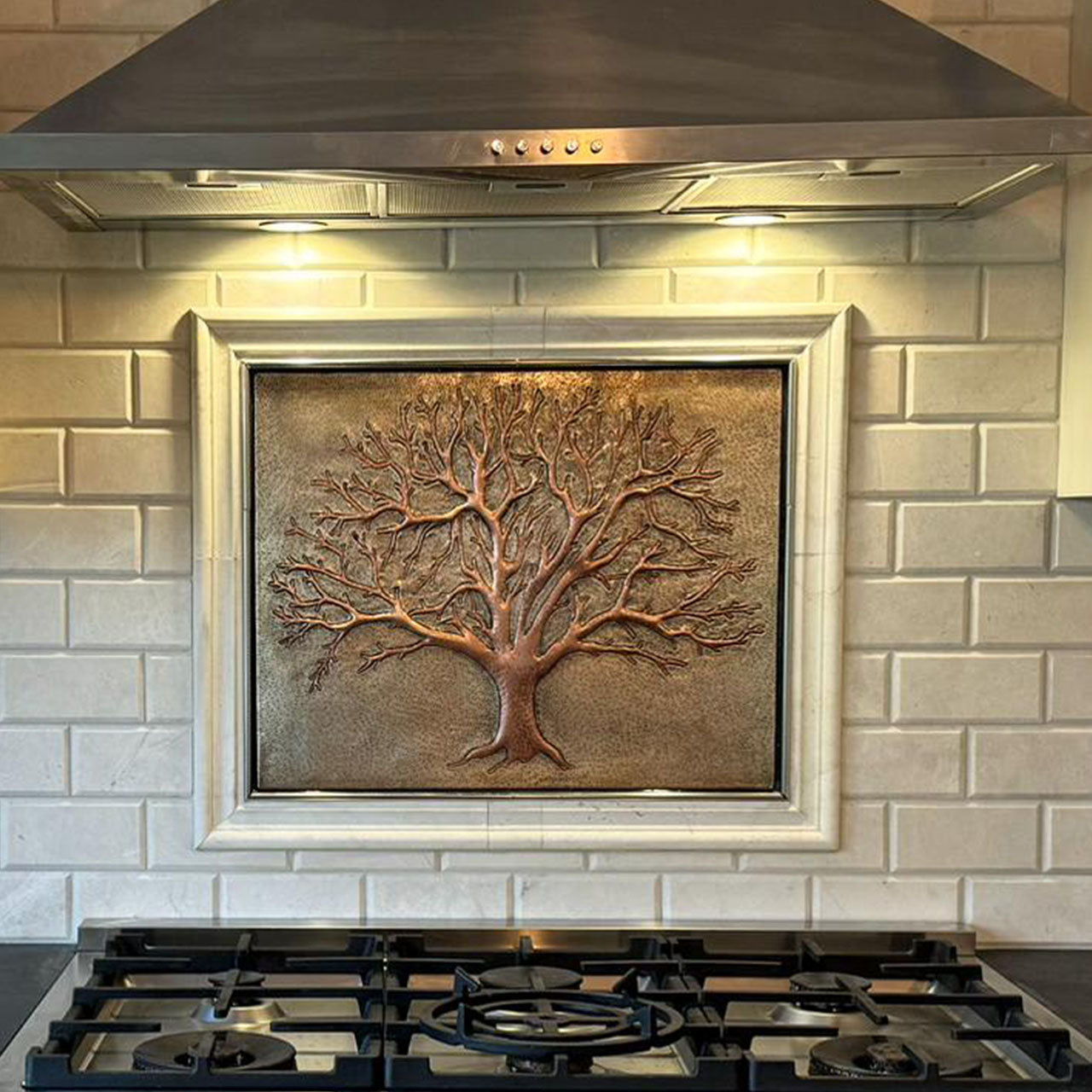 Eternal Tree Copper Backsplash in Gray & Copper - Natuross