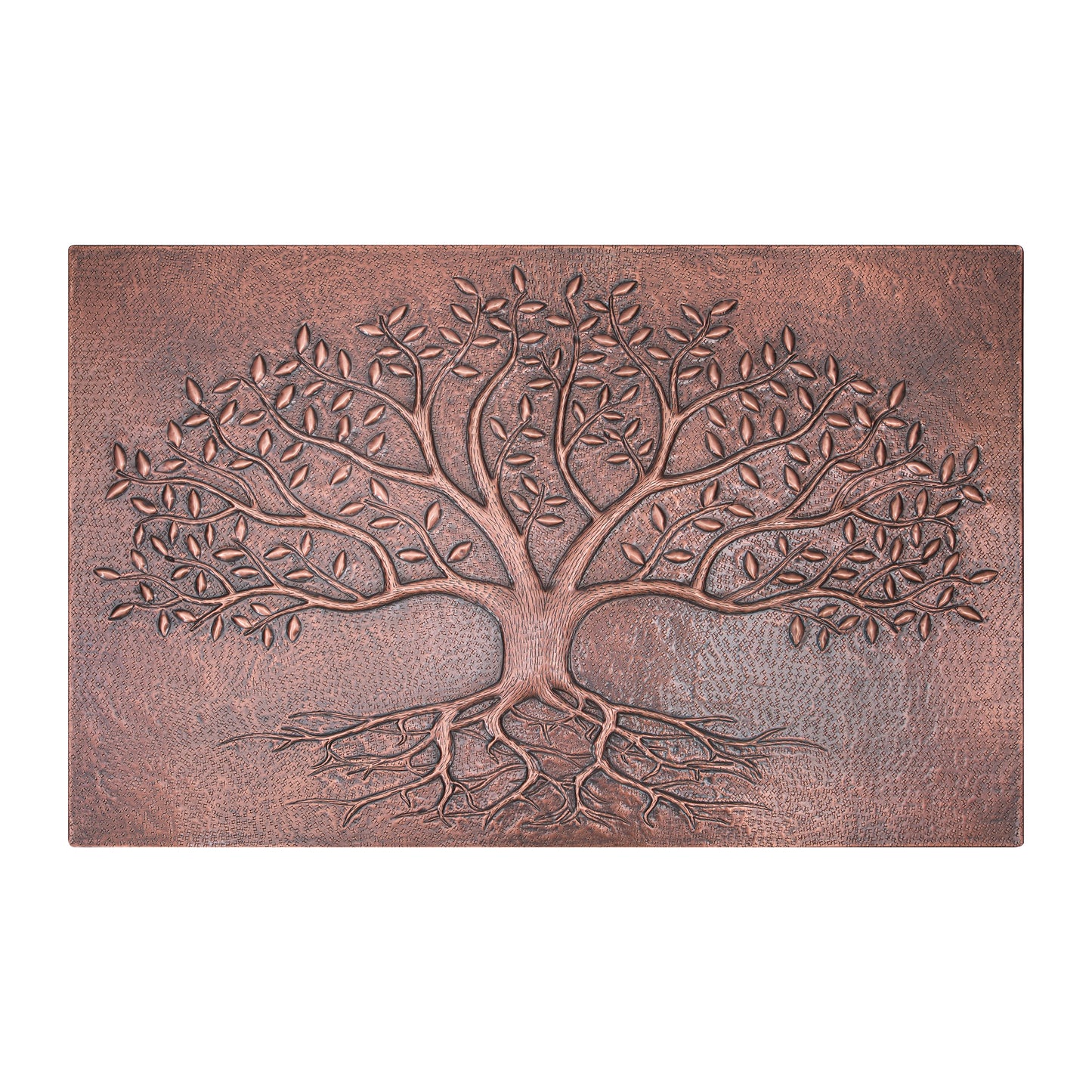 Rustic Brown Tree With Roots Copper Backsplash | Handmade Farmhouse Copper Kitchen Backsplash Panel - Natuross