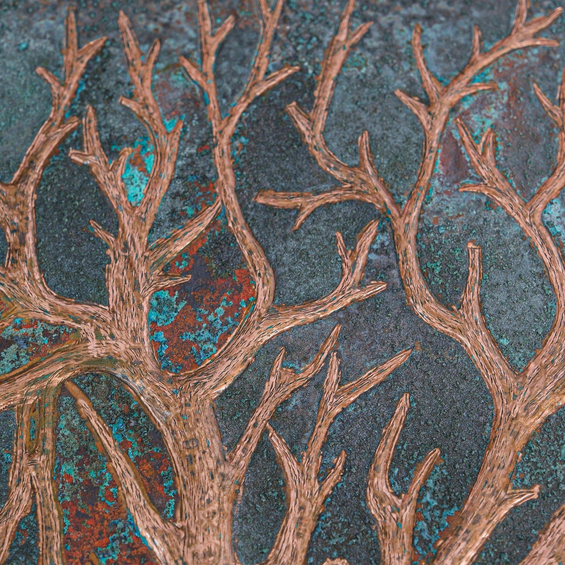 Green Patina Kitchen Backsplash Tree of Life