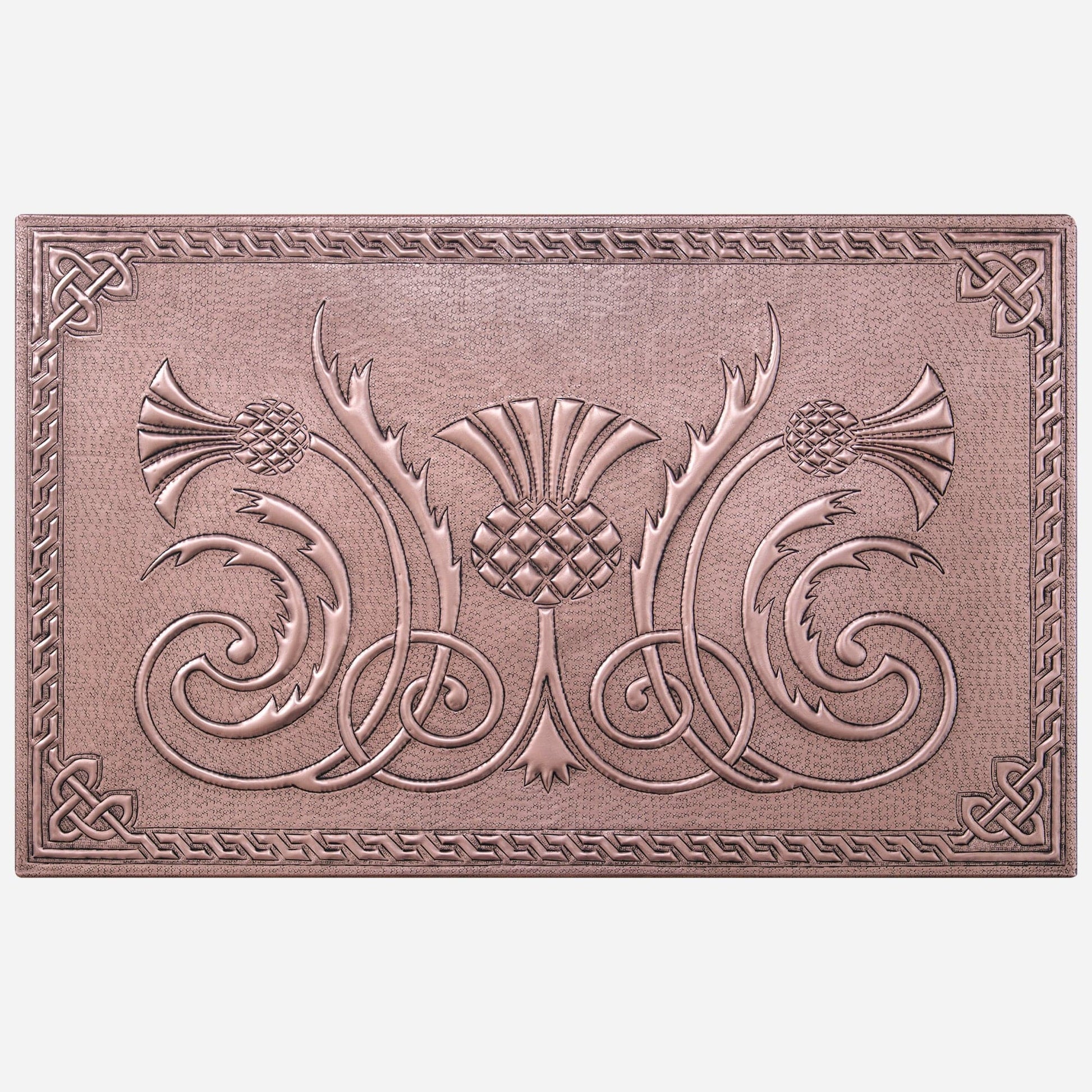 Copper Backsplash Tile (Scottish Thistle,Celtic Knot Border, Personalized)