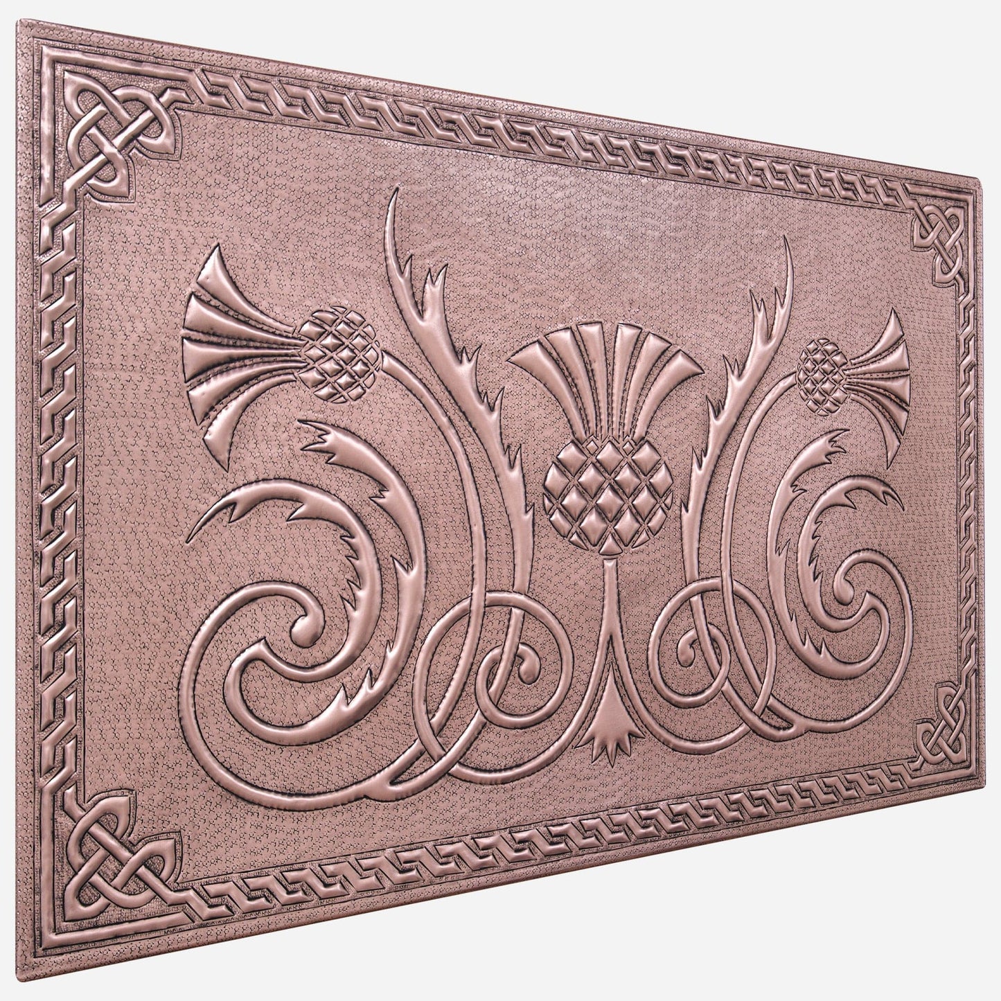 Copper Backsplash Tile (Scottish Thistle,Celtic Knot Border, Personalized)