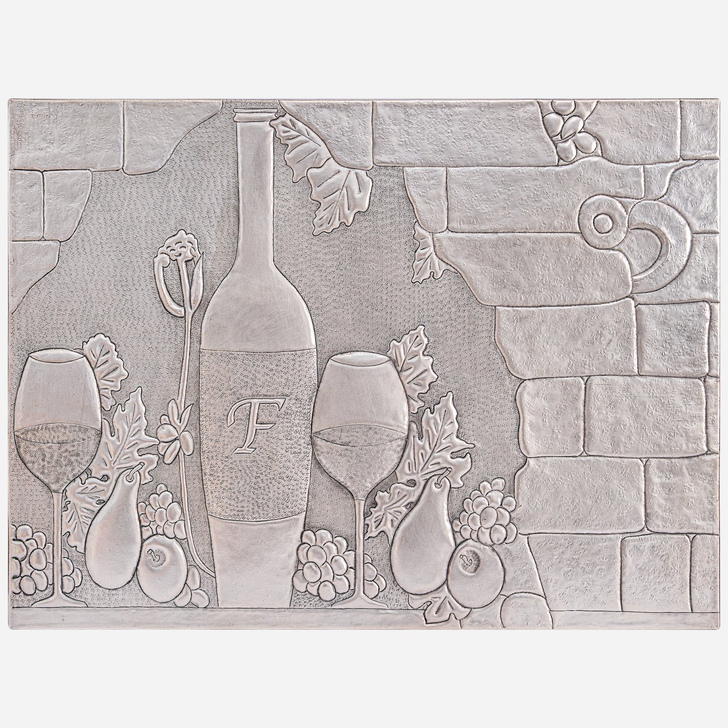 Italian Kitchen Backsplash Tile - Copper Tuscan Vineyard - Gray