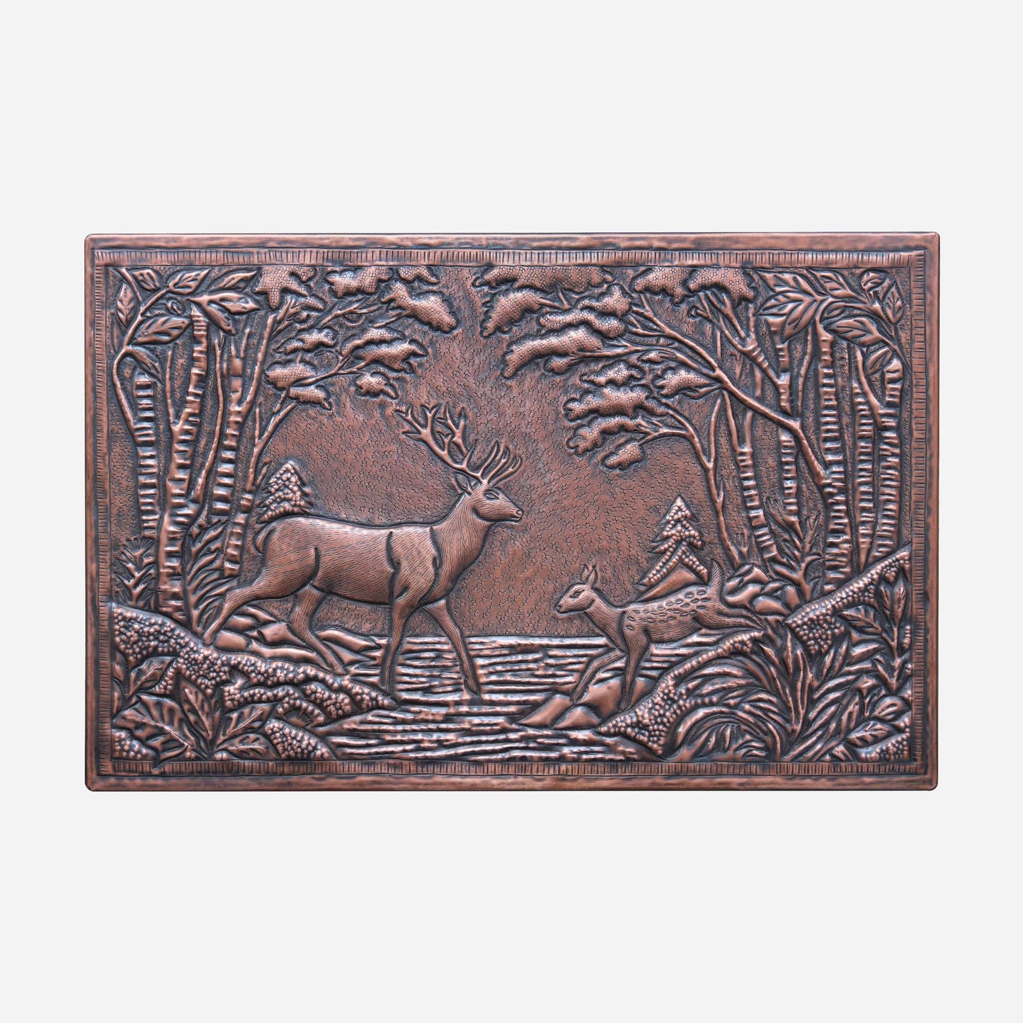 Deer Family Copper Kitchen Backsplash Tile