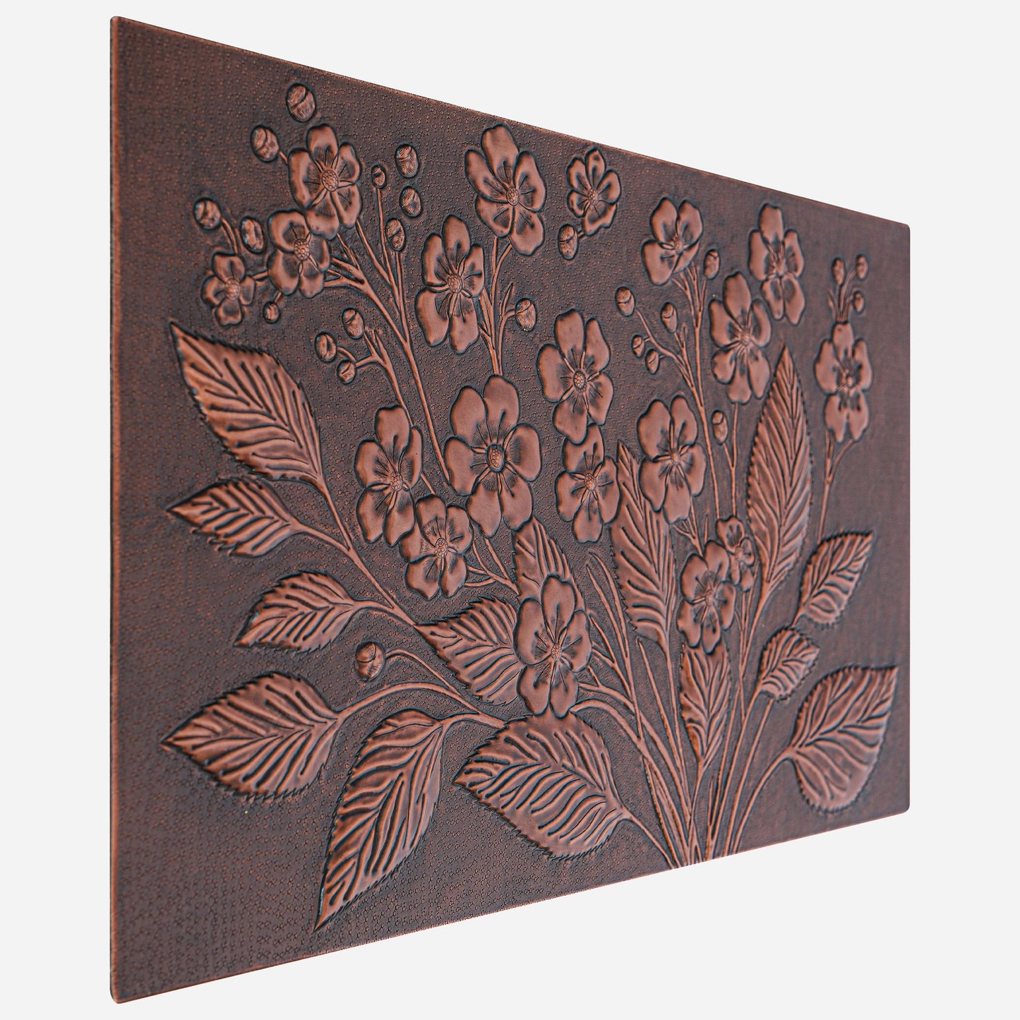 Kitchen Backsplash Tile (Forget me not Flowers, Brown Patina) - Natuross