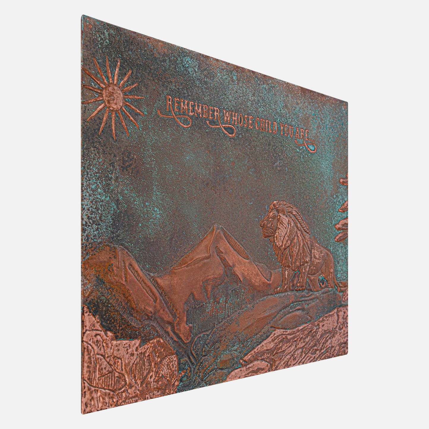 Lion Scene Copper Kitchen Backsplash with Quote - Natuross
