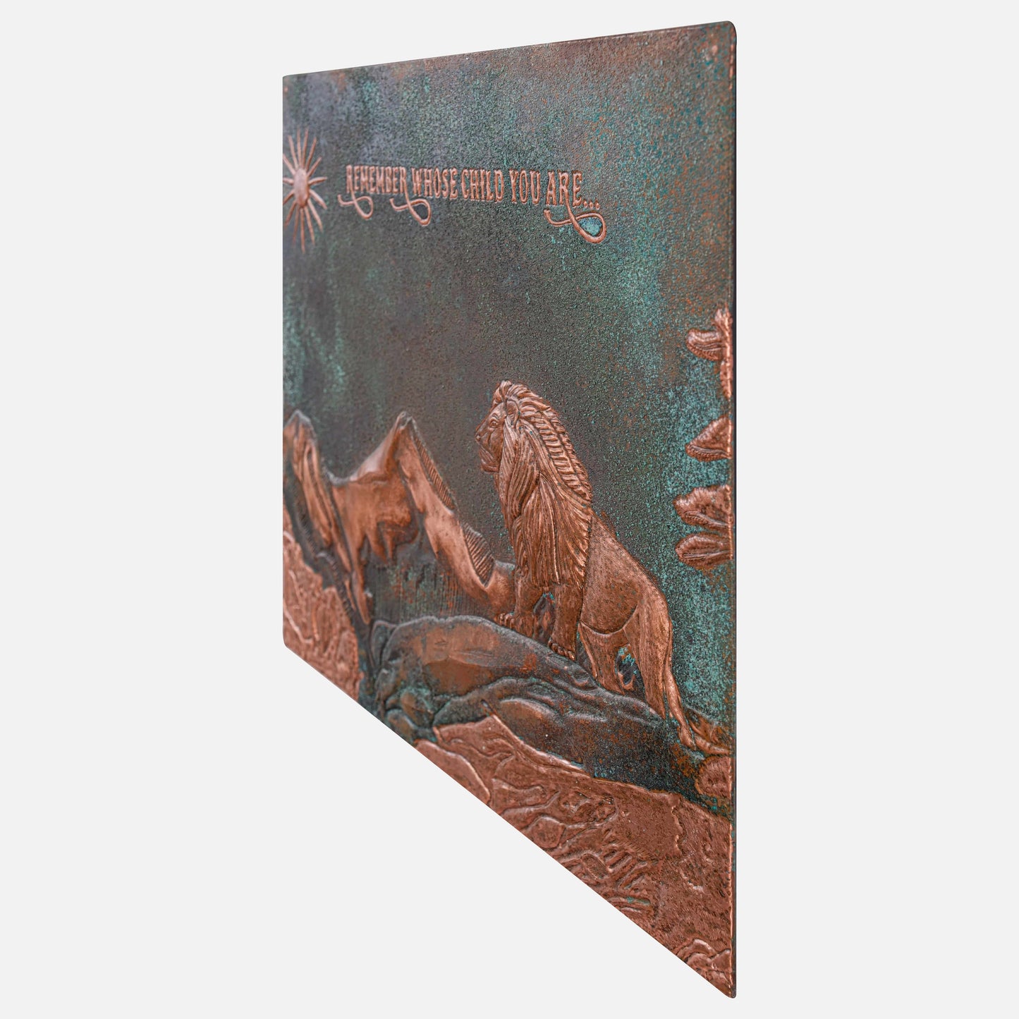 Lion Scene Copper Kitchen Backsplash with Quote - Natuross