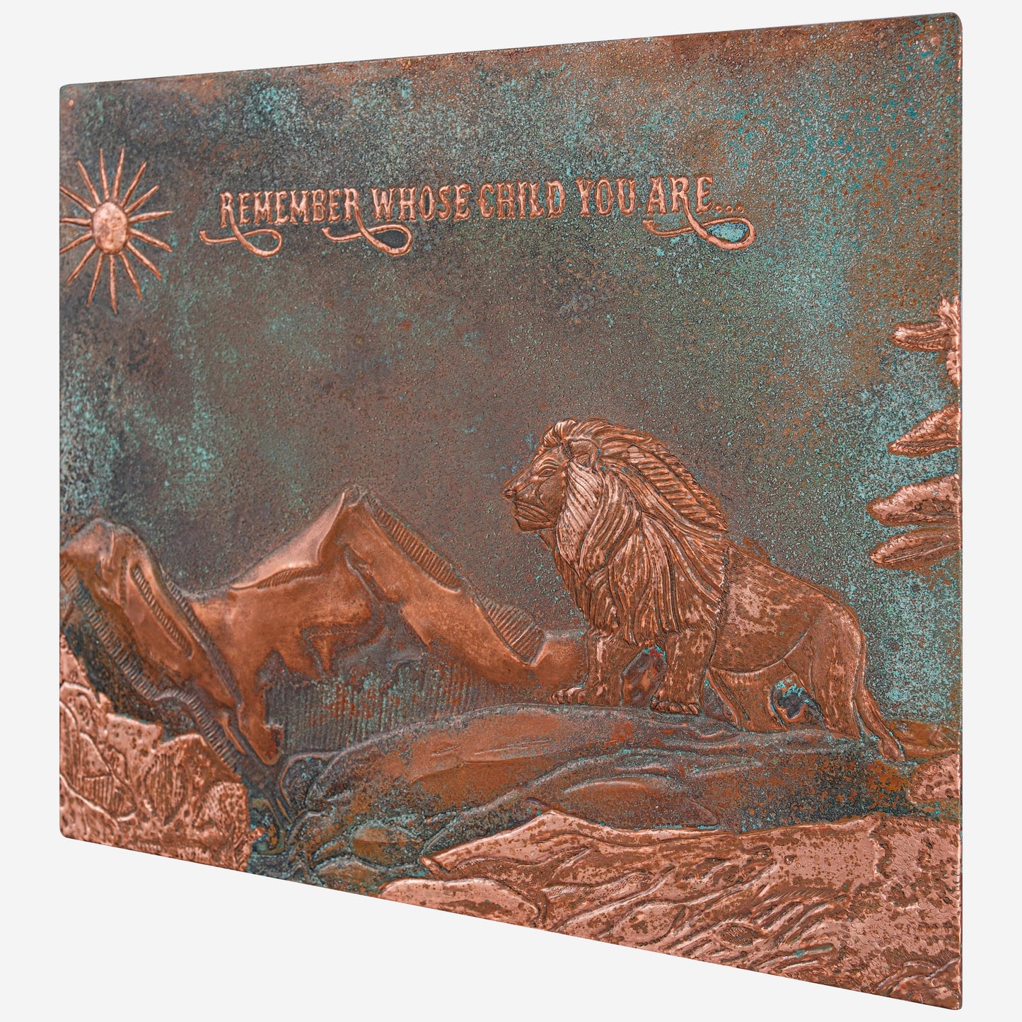 Lion Scene Copper Kitchen Backsplash with Quote - Natuross