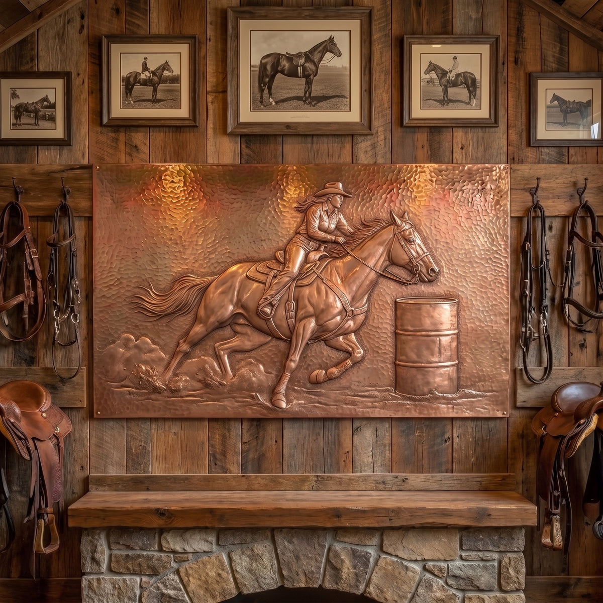 Barrel Racing Copper Wall Panel