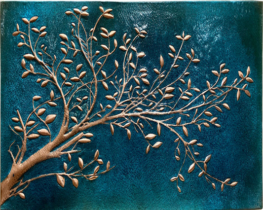 Tree Branches Copper Backsplash — Blue Copper