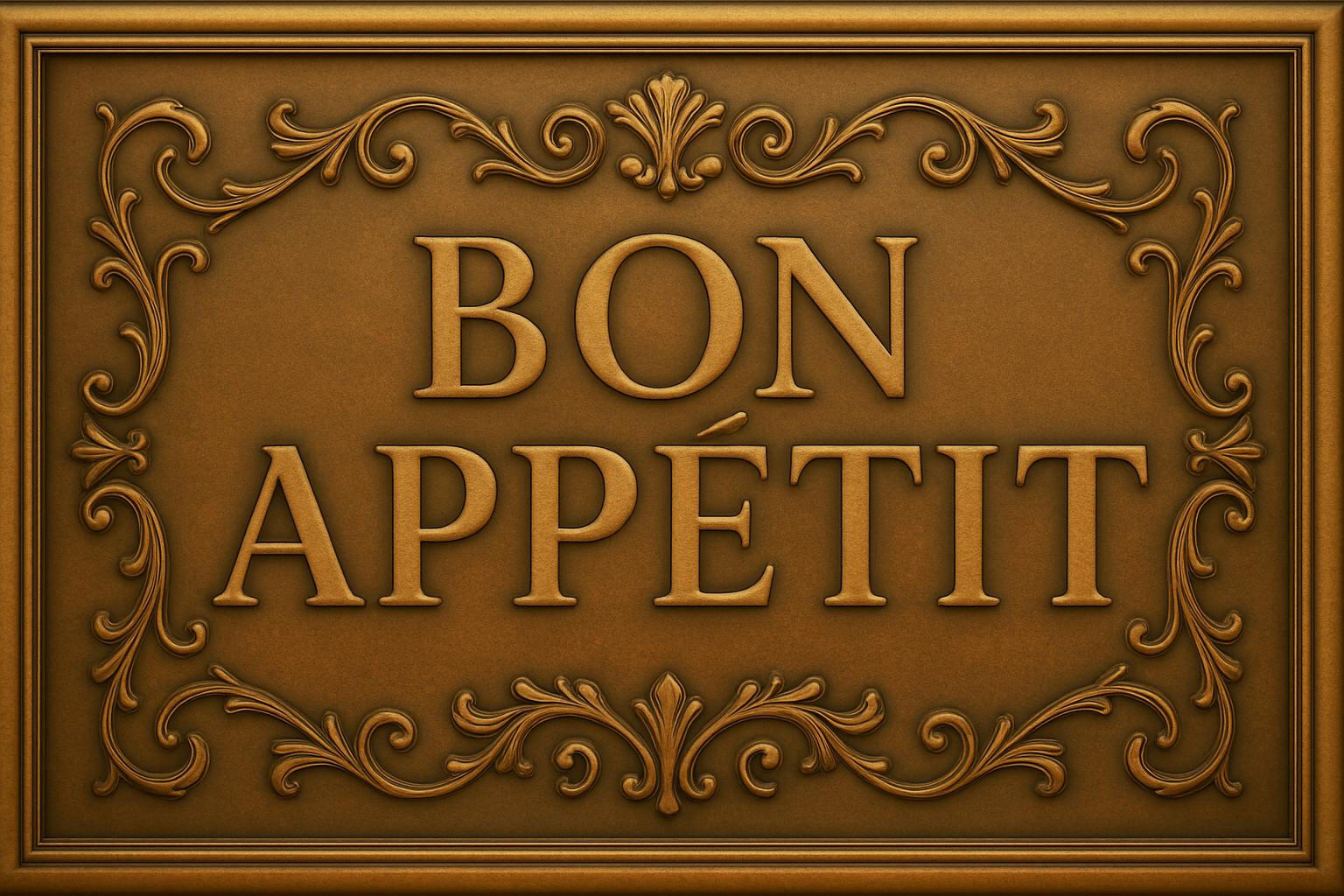 Bon Appétit Copper Panel — Handmade Embossed Kitchen Wall & Backsplash Art - Natuross
