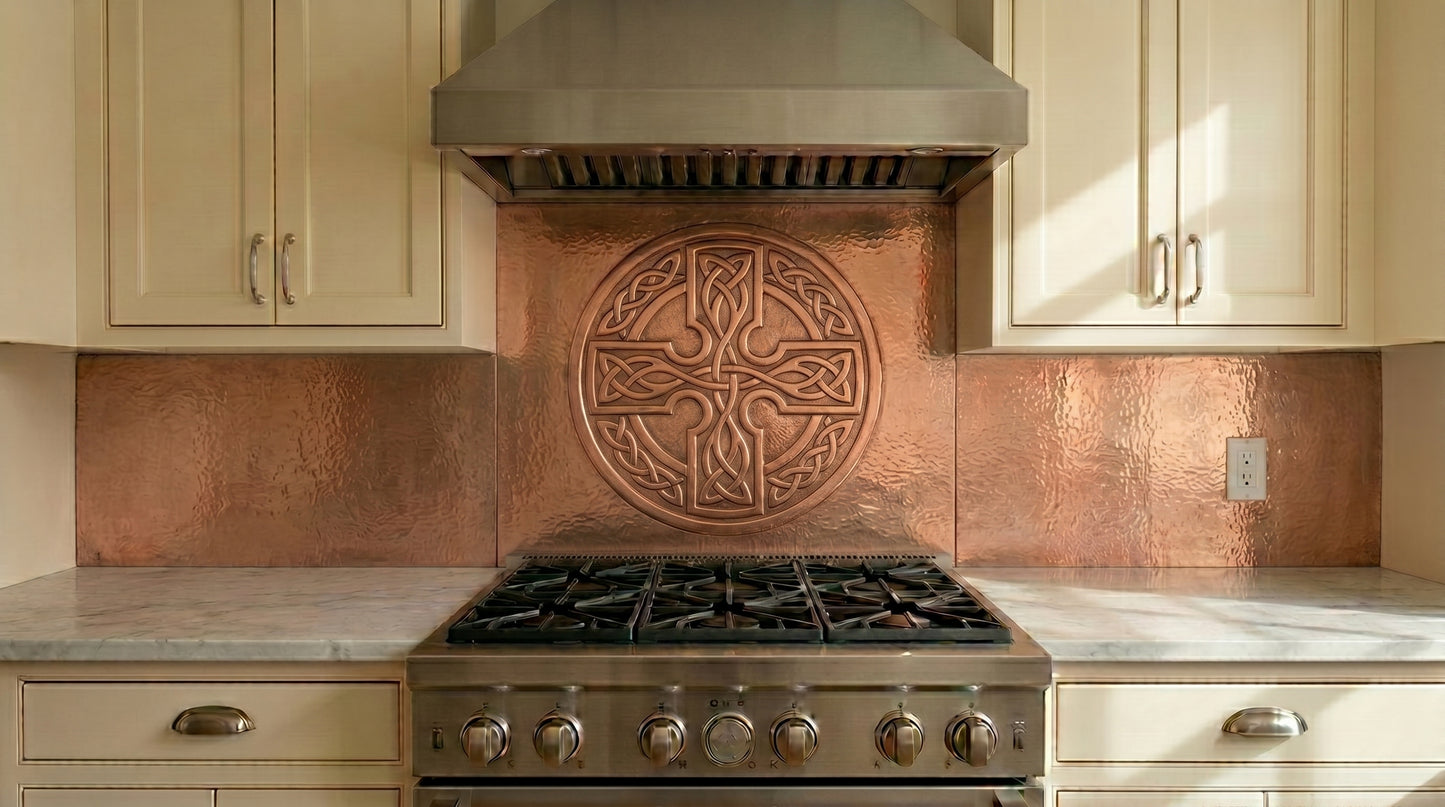 Celtic Cross Copper Backsplash