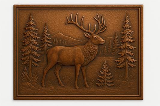 Panneau mural en métal avec motif cerf dans la forêt