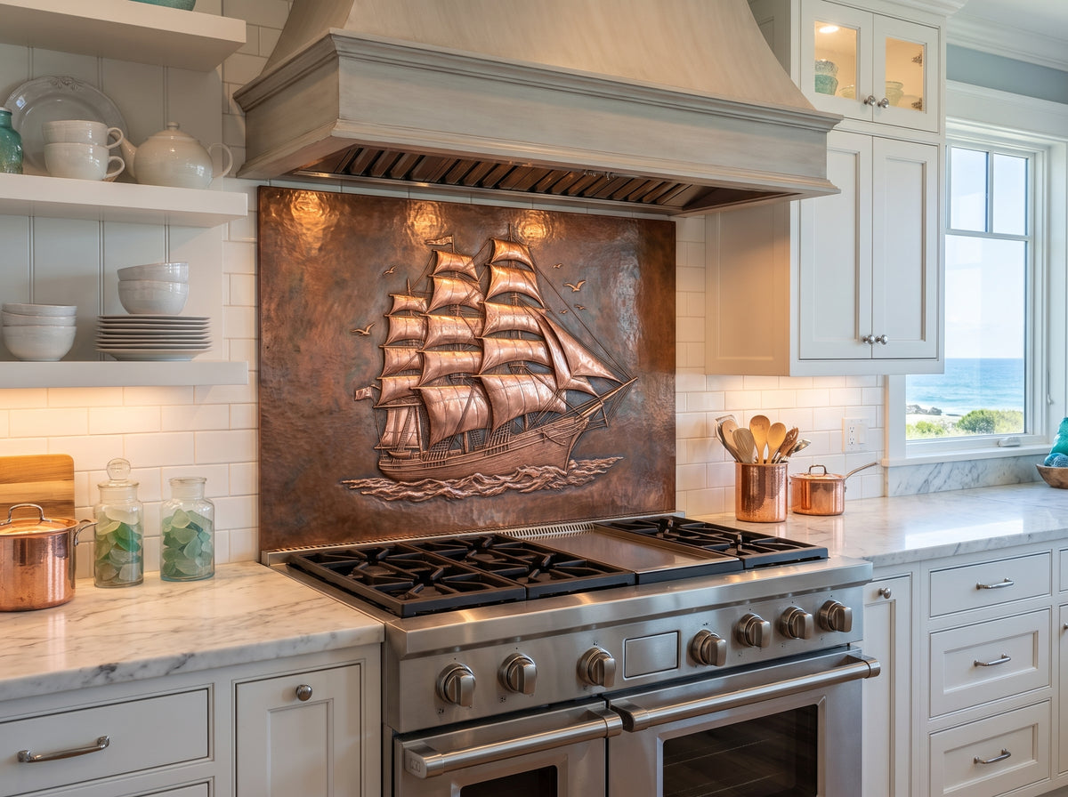 Clipper Ship Copper Kitchen Backsplash