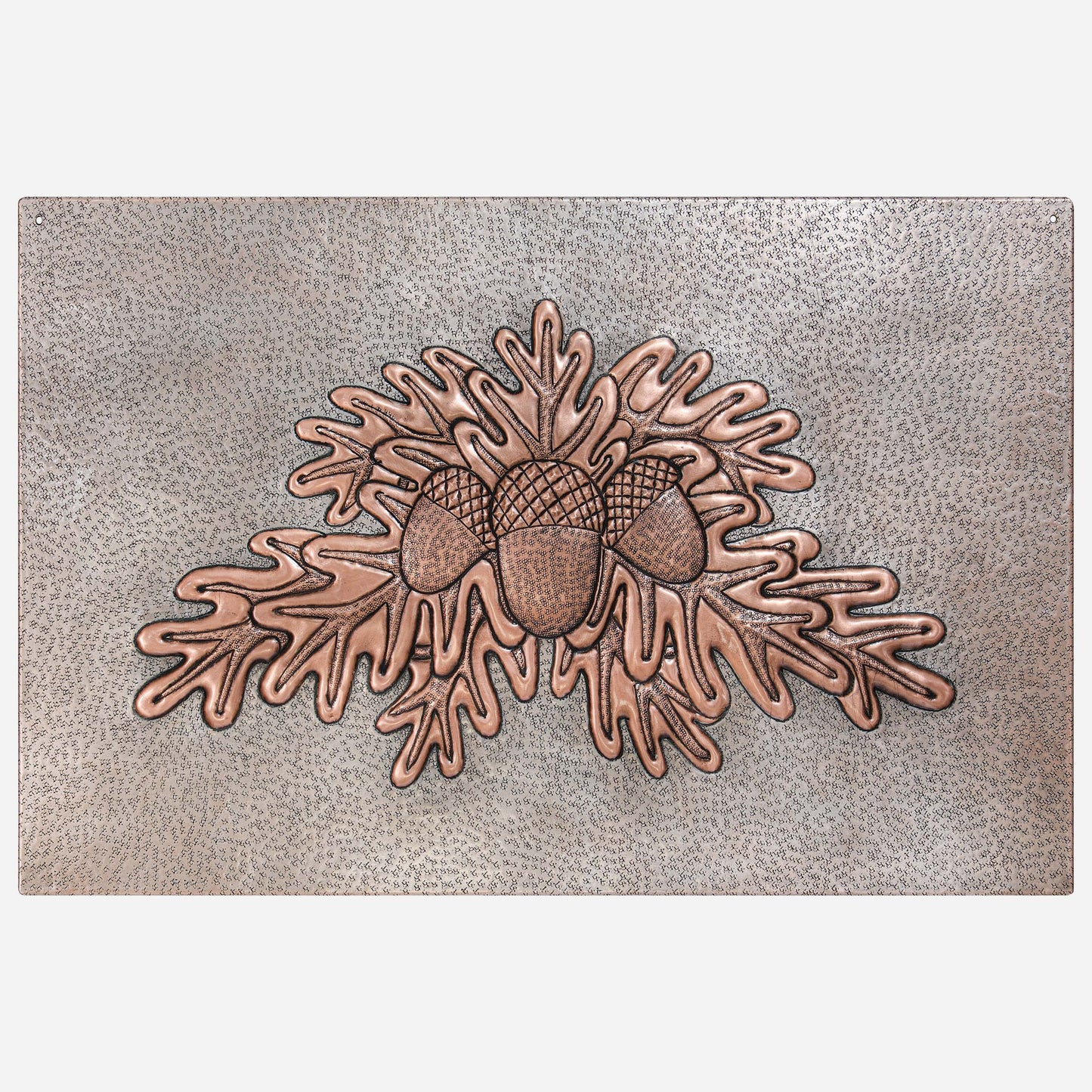 Copper Backsplash Panel (Oak Tree Leaves with Acorns, Silver&Copper Color)