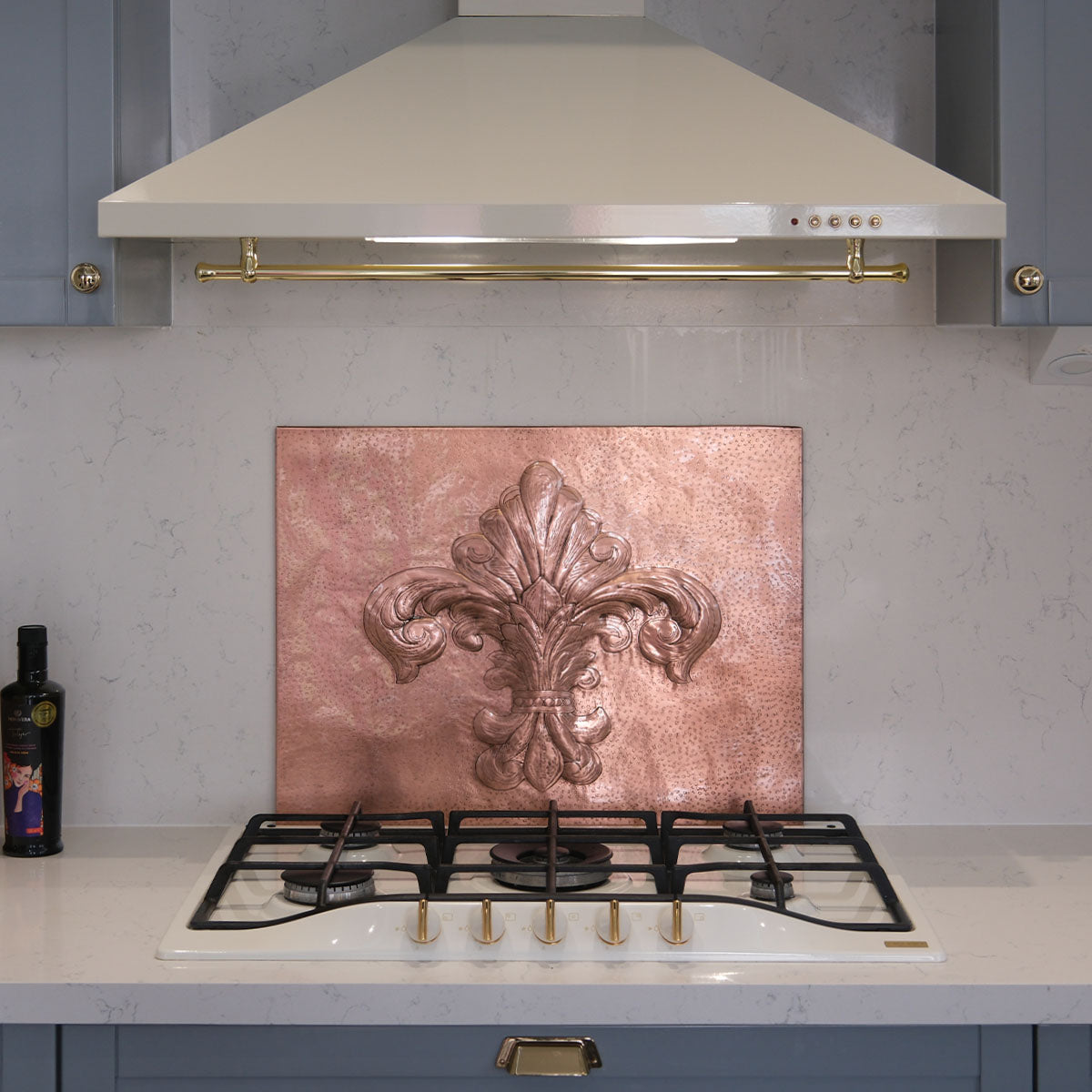 French Country Kitchen Backsplash Tile - Copper Fleur De Lys - Natural Copper - Natuross