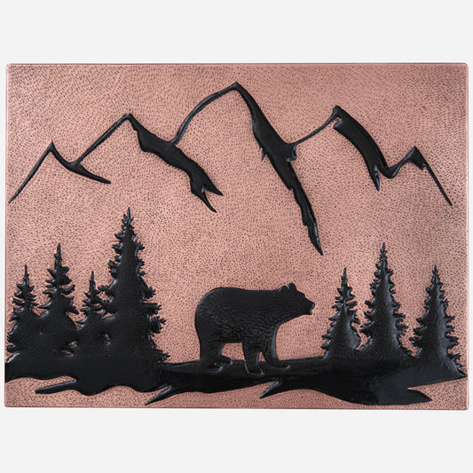Bohemian Kitchen Backsplash Tile - Copper Bear in the Wild - Copper & Black - Natuross