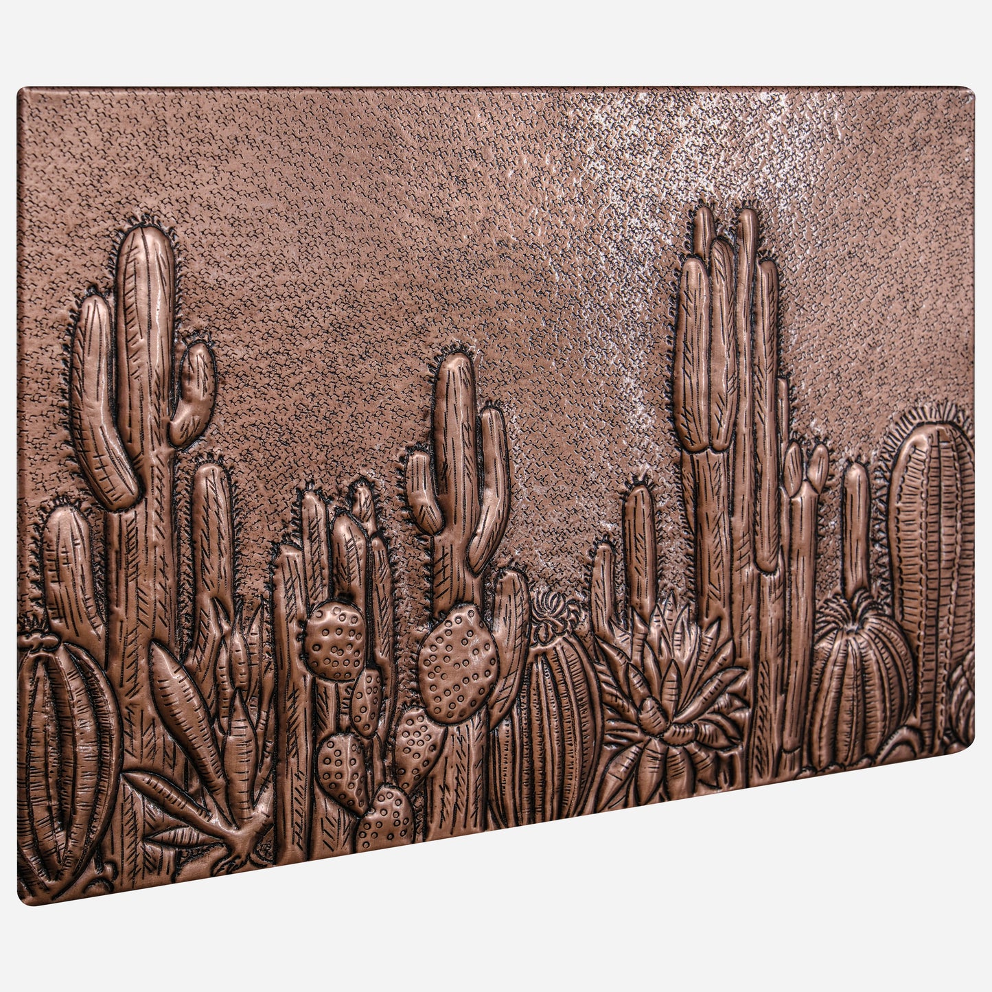 Southwestern Kitchen Backsplash Tile - Copper Cacti Desert Scene - Natural Copper - Natuross