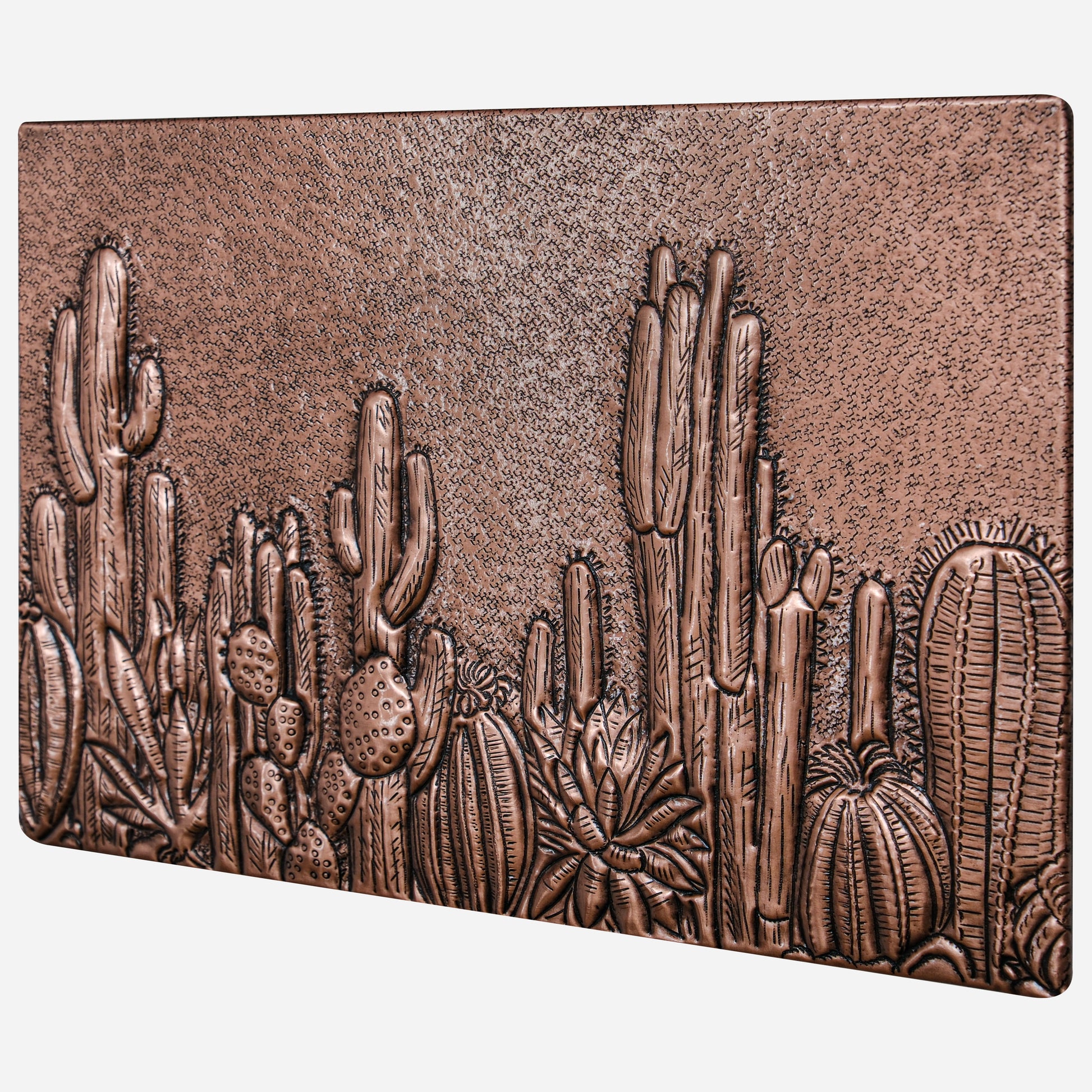 Southwestern Kitchen Backsplash Tile - Copper Cacti Desert Scene - Natural Copper - Natuross