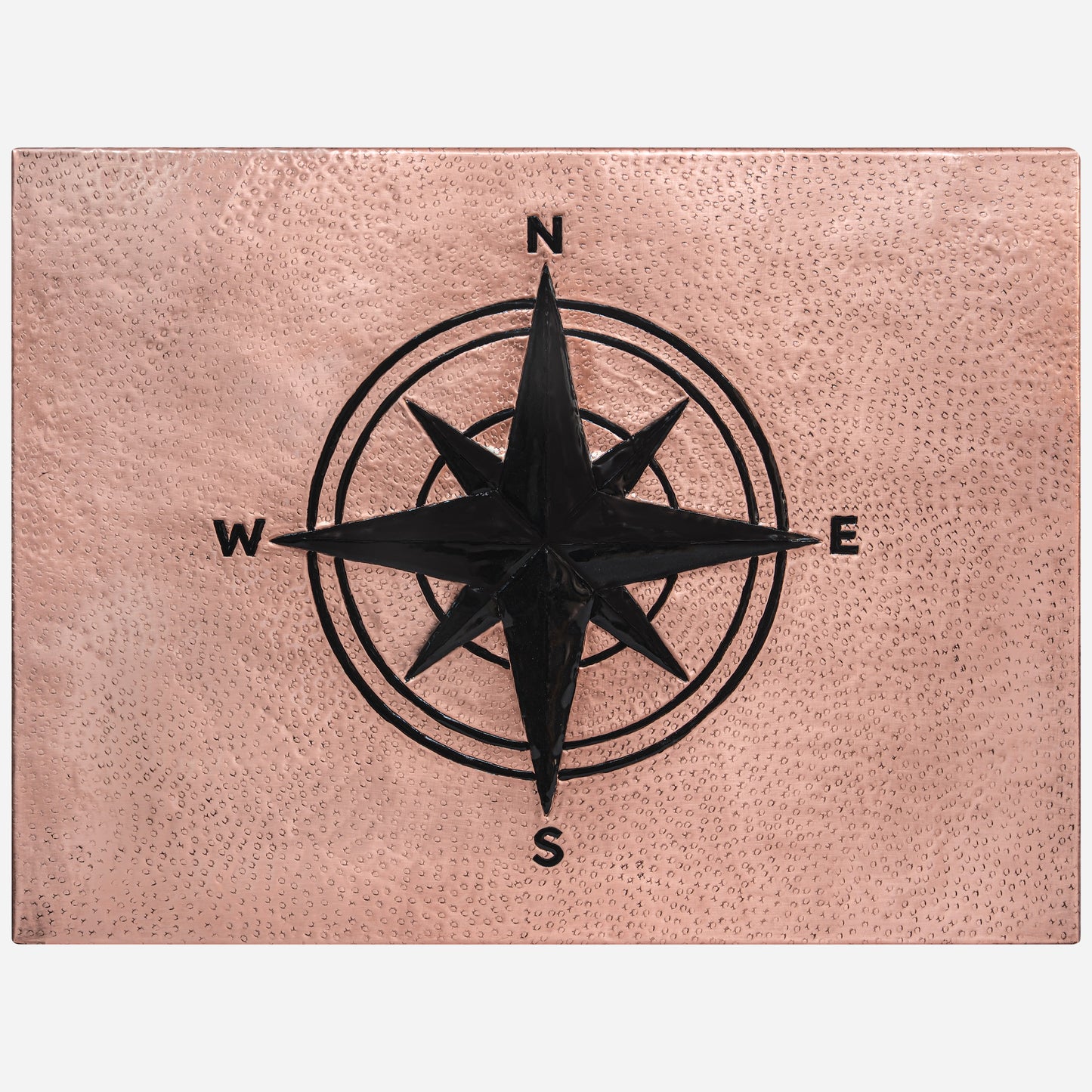 Coastal Kitchen Backsplash Tile - Copper Compass Rose - Copper & Black - Natuross