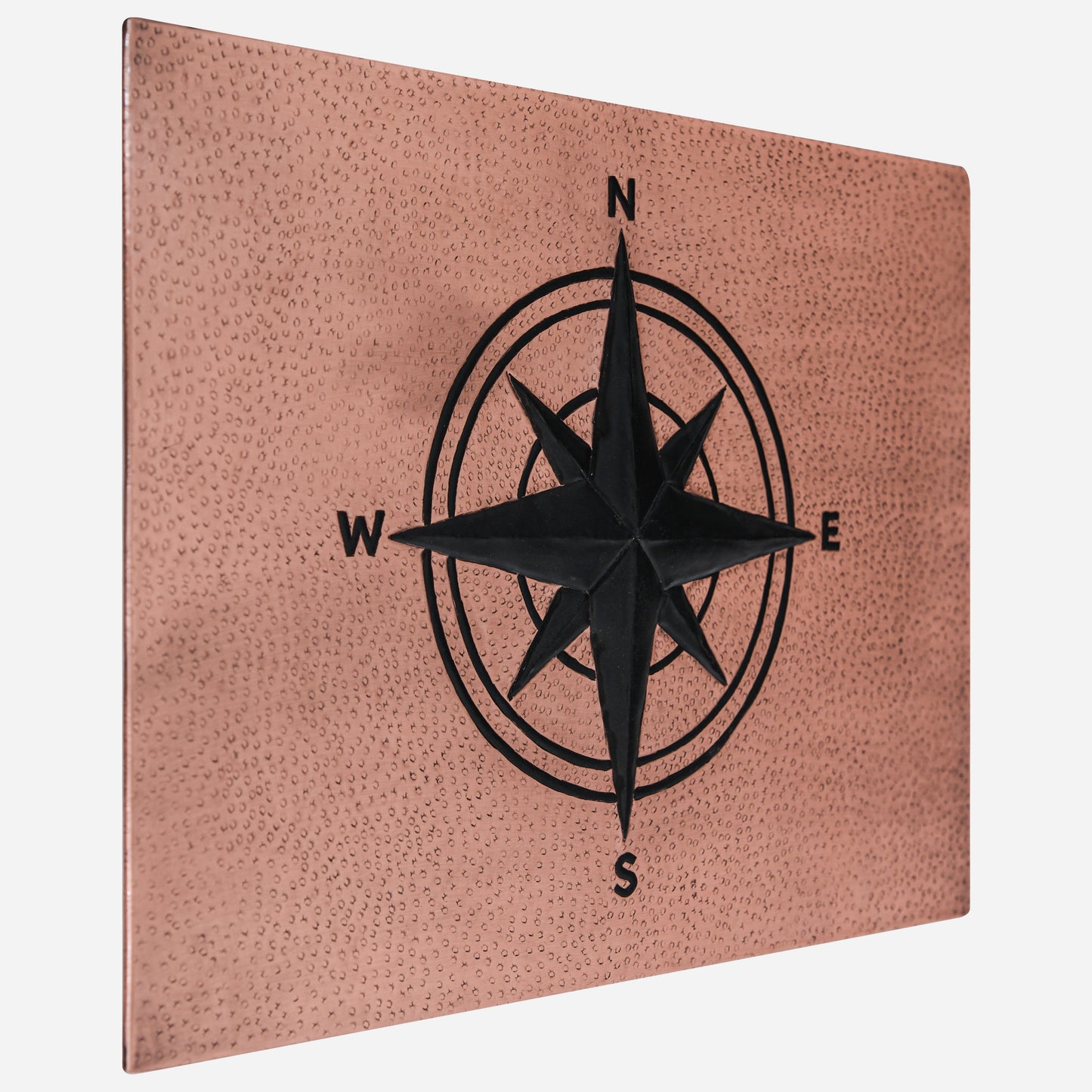 Coastal Kitchen Backsplash Tile - Copper Compass Rose - Copper & Black - Natuross