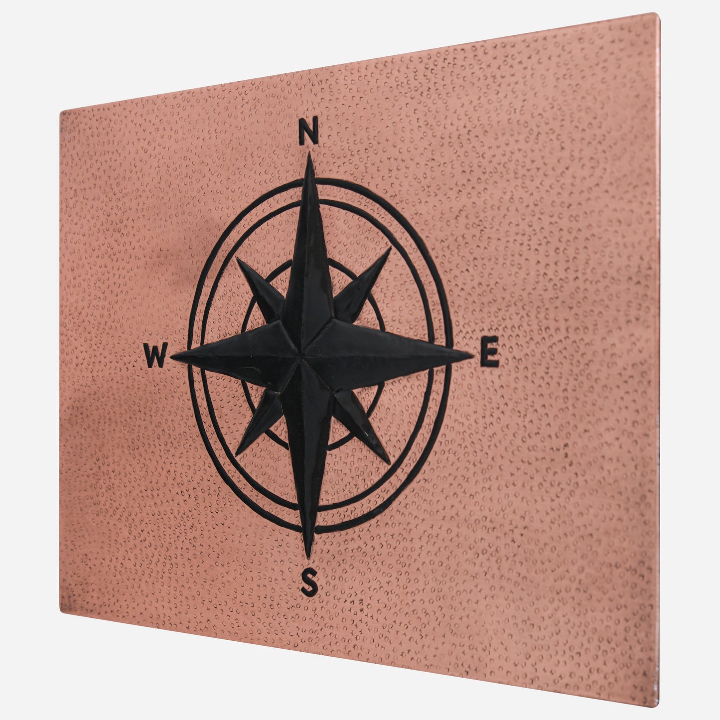 Coastal Kitchen Backsplash Tile - Copper Compass Rose - Copper & Black - Natuross