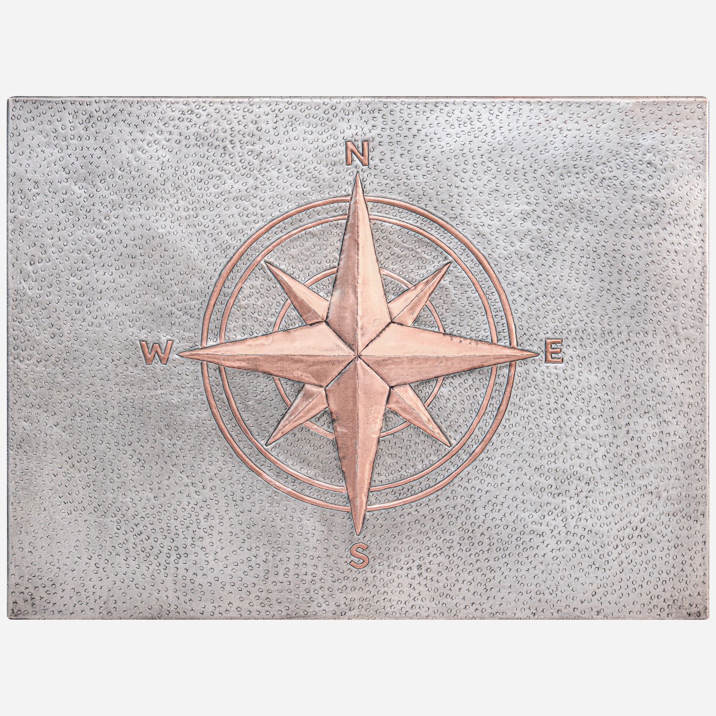 Coastal Kitchen Backsplash Tile - Copper Compass Rose - Gray & Copper - Natuross