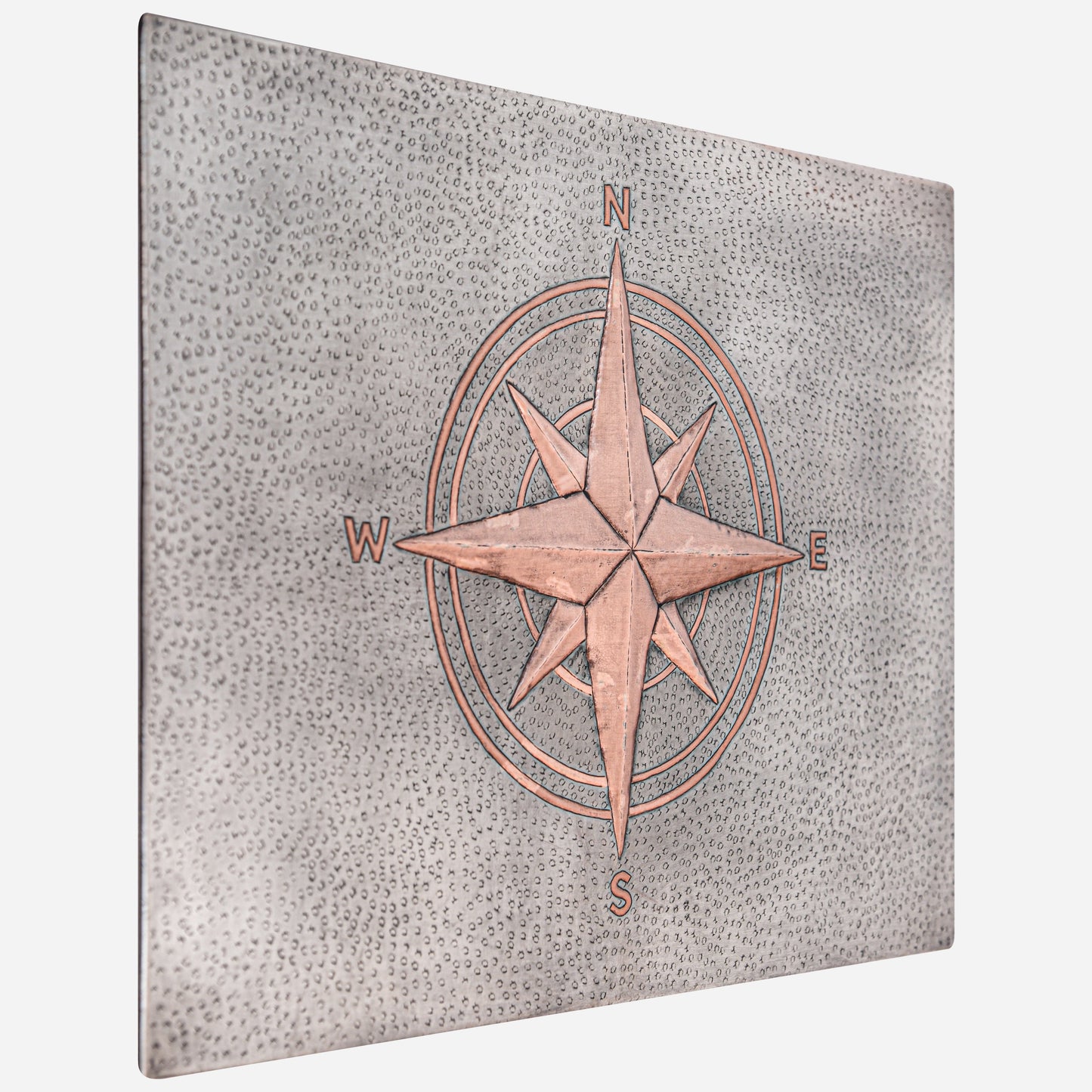 Coastal Kitchen Backsplash Tile - Copper Compass Rose - Gray & Copper - Natuross