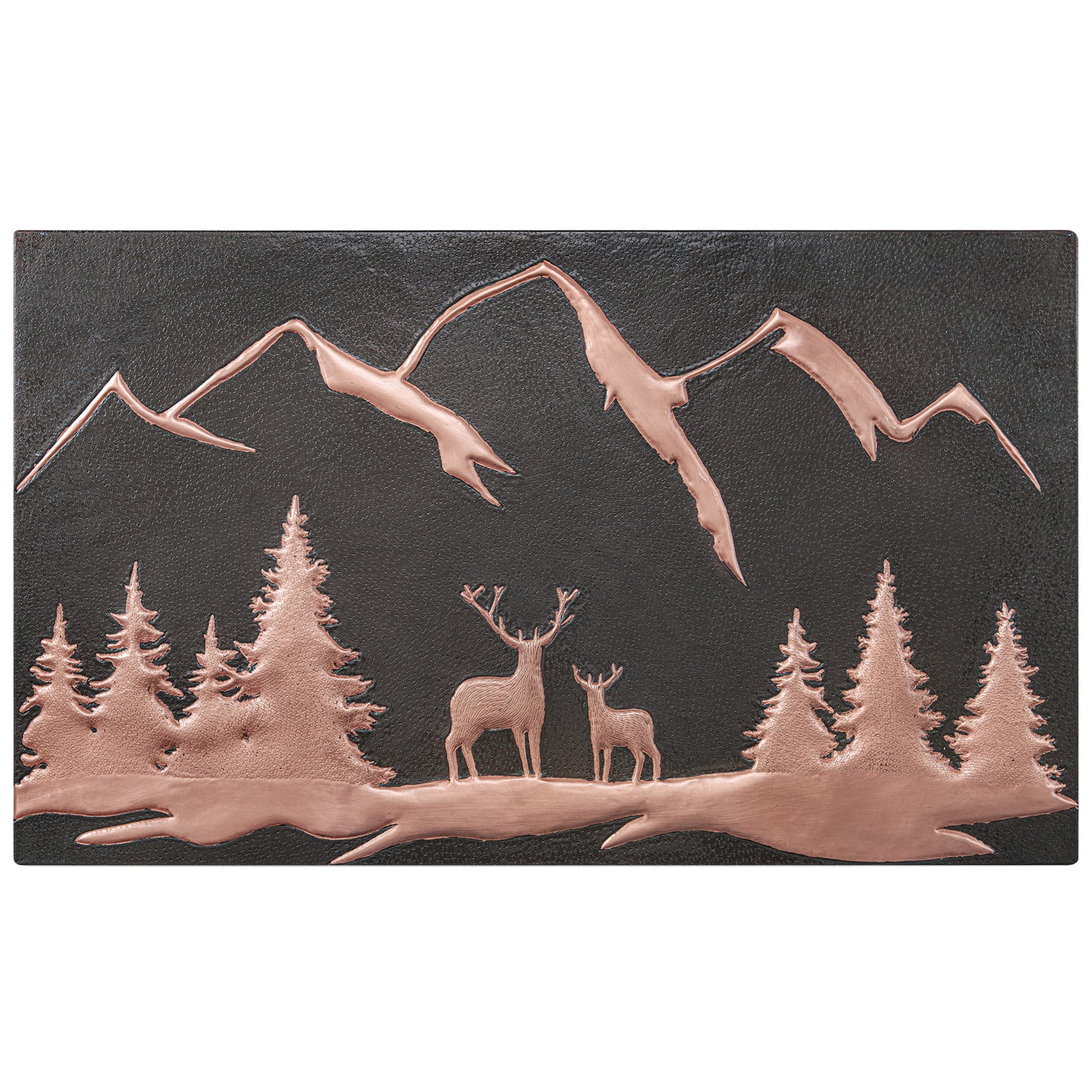 Lodge & Cabin Kitchen Backsplash Tile - Copper Deer in Forest - Black - Natuross