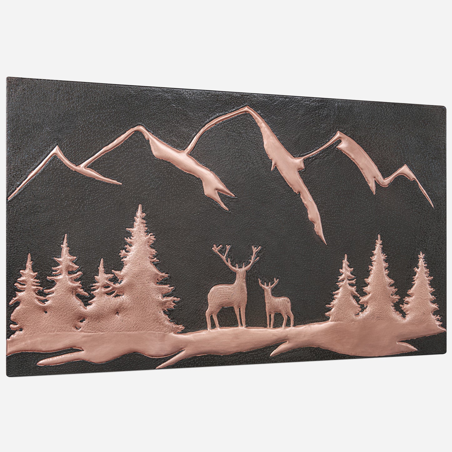 Lodge & Cabin Kitchen Backsplash Tile - Copper Deer in Forest - Black - Natuross