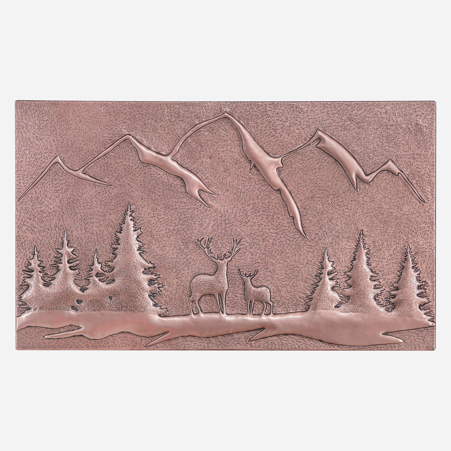 Lodge & Cabin Kitchen Backsplash Tile - Copper Deer in Forest - Natural Copper - Natuross