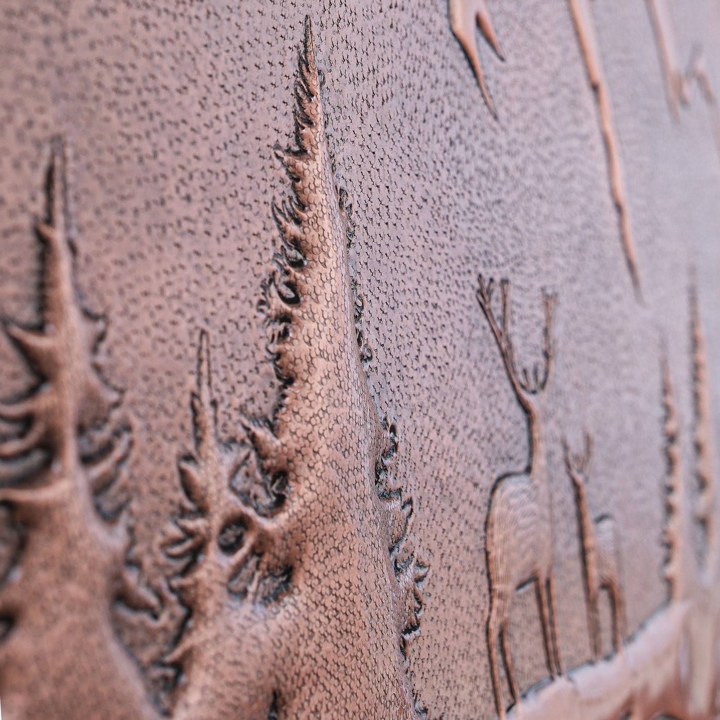 Lodge & Cabin Kitchen Backsplash Tile - Copper Deer in Forest - Natural Copper - Natuross