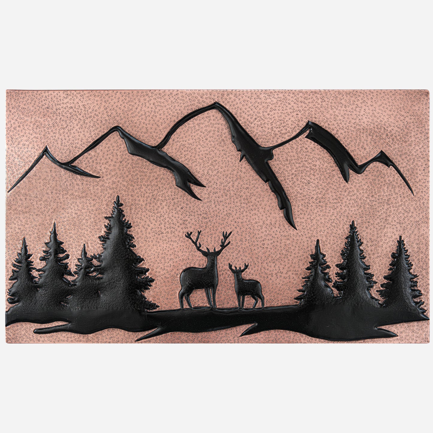 Lodge & Cabin Kitchen Backsplash Tile - Copper Deer in Forest - Copper & Black - Natuross