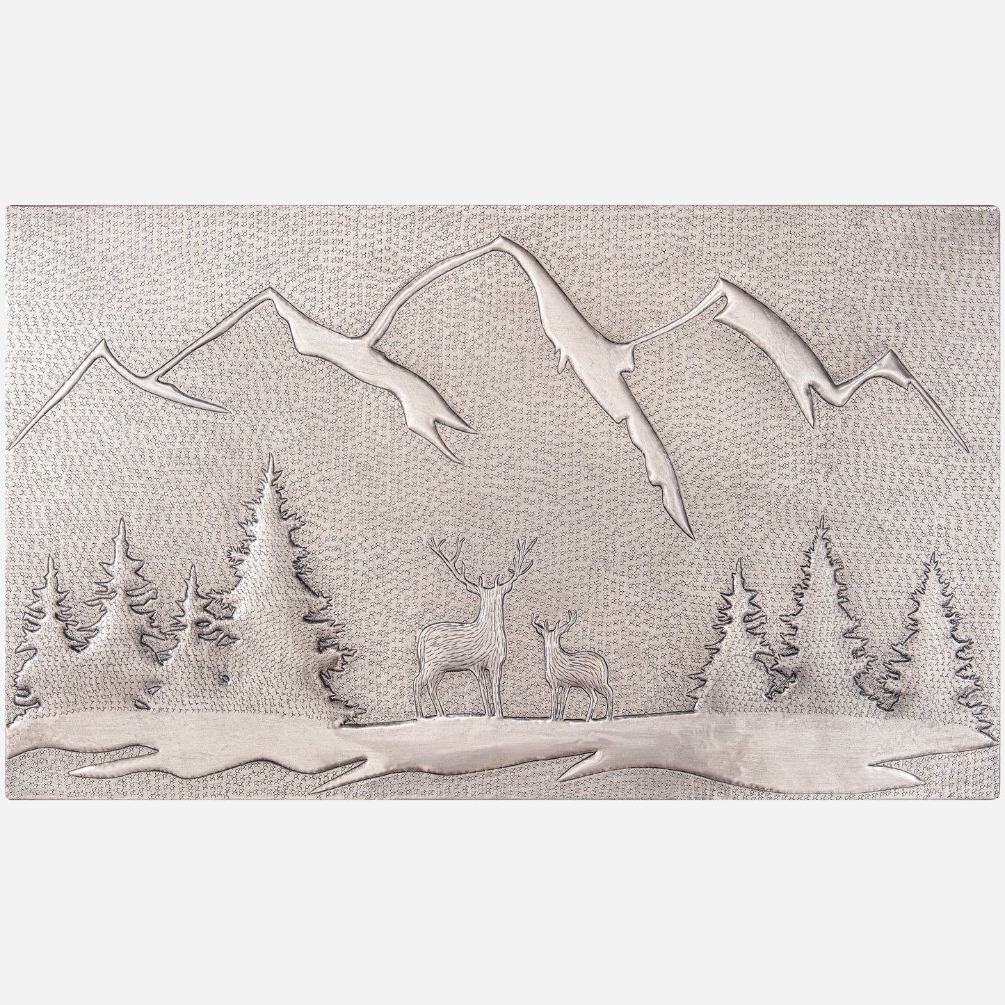 Lodge & Cabin Kitchen Backsplash Tile - Copper Deer in Forest - Gray - Natuross