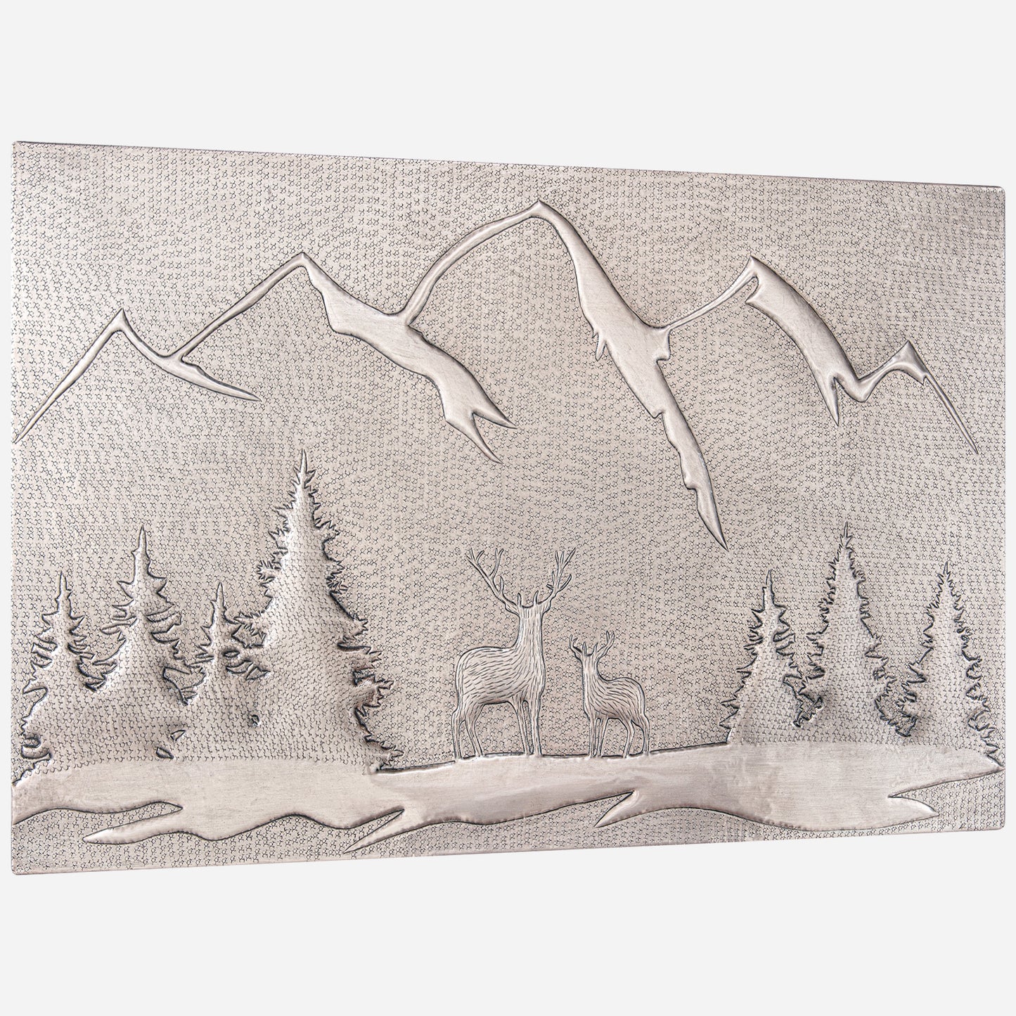 Lodge & Cabin Kitchen Backsplash Tile - Copper Deer in Forest - Gray - Natuross