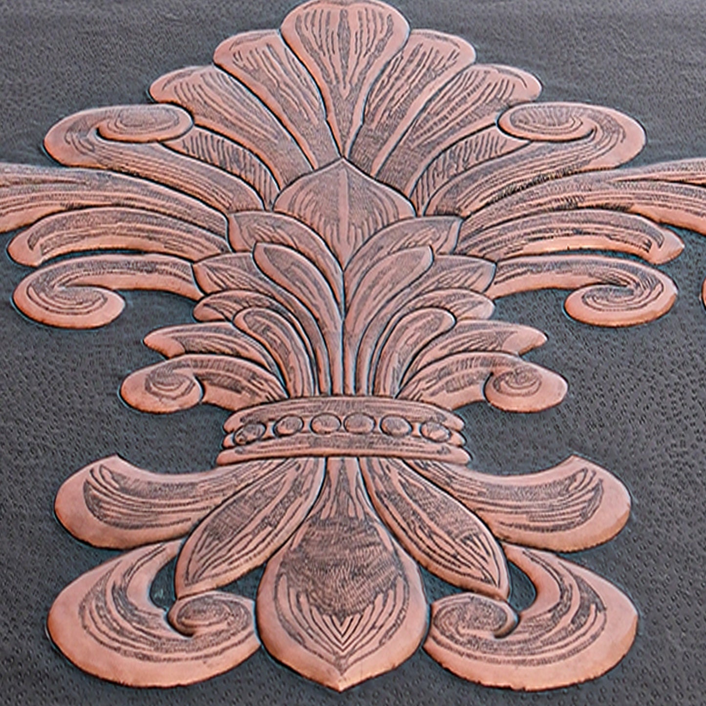 French Country Kitchen Backsplash Tile - Copper Fleur De Lys - Black - Natuross
